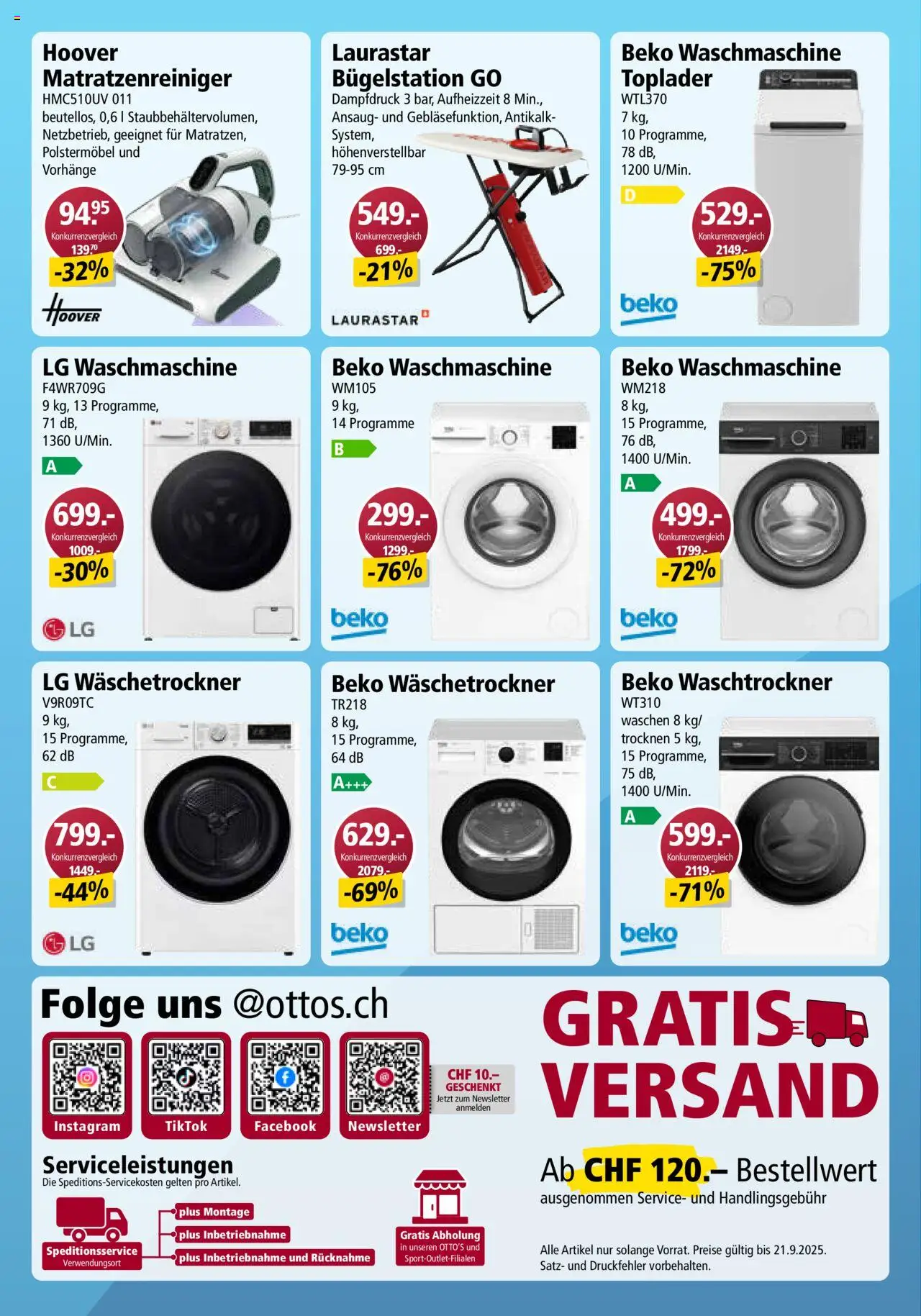 Otto's Aktionen Online Katalog ab 25.08.2025 | Seite: 2 | Produkte: Waschtrockner, Toplader, Waschmaschine, LG
