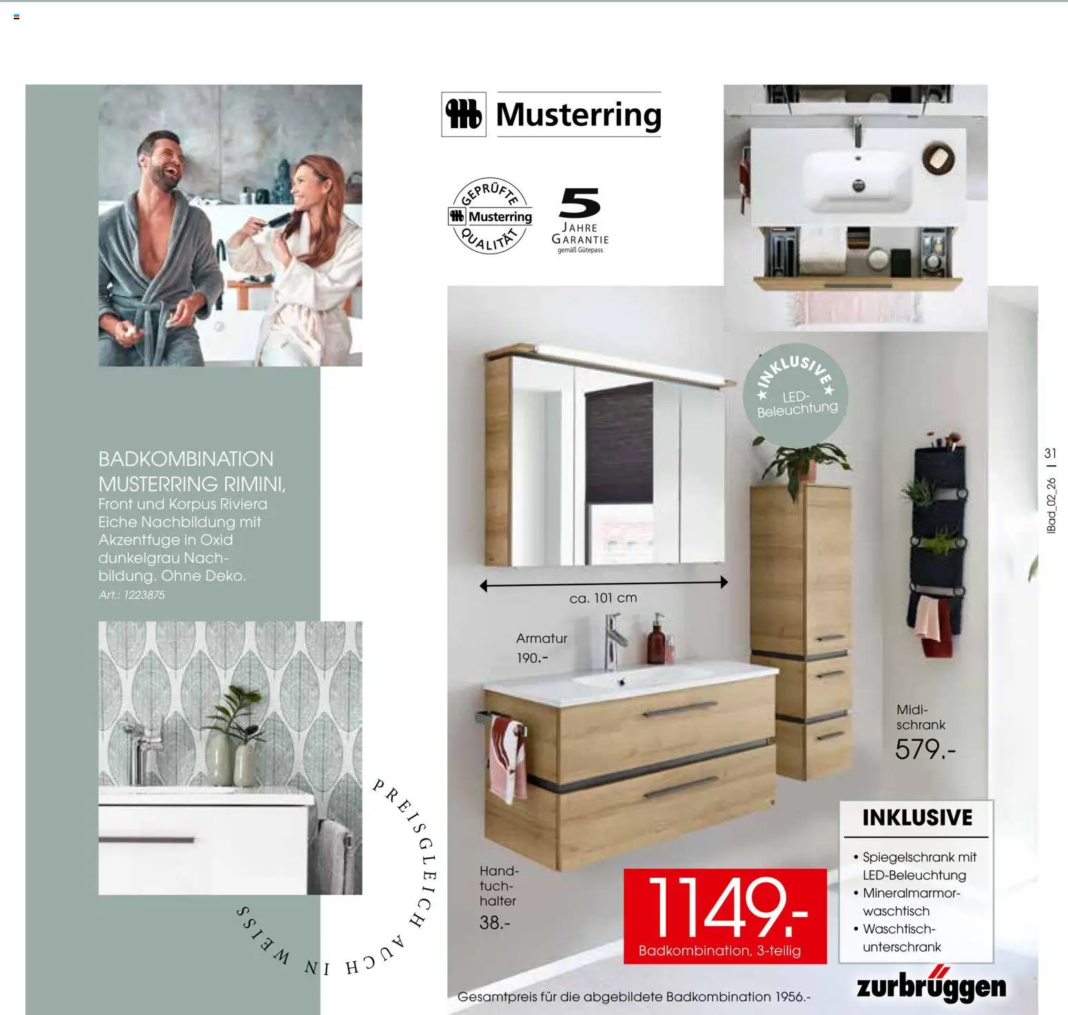 Zurbrüggen Bad Design Trends – gültig ab 23.03.2026 | Seite: 31 | Produkte: Schrank, Armatur, Spiegelschrank, Unterschrank