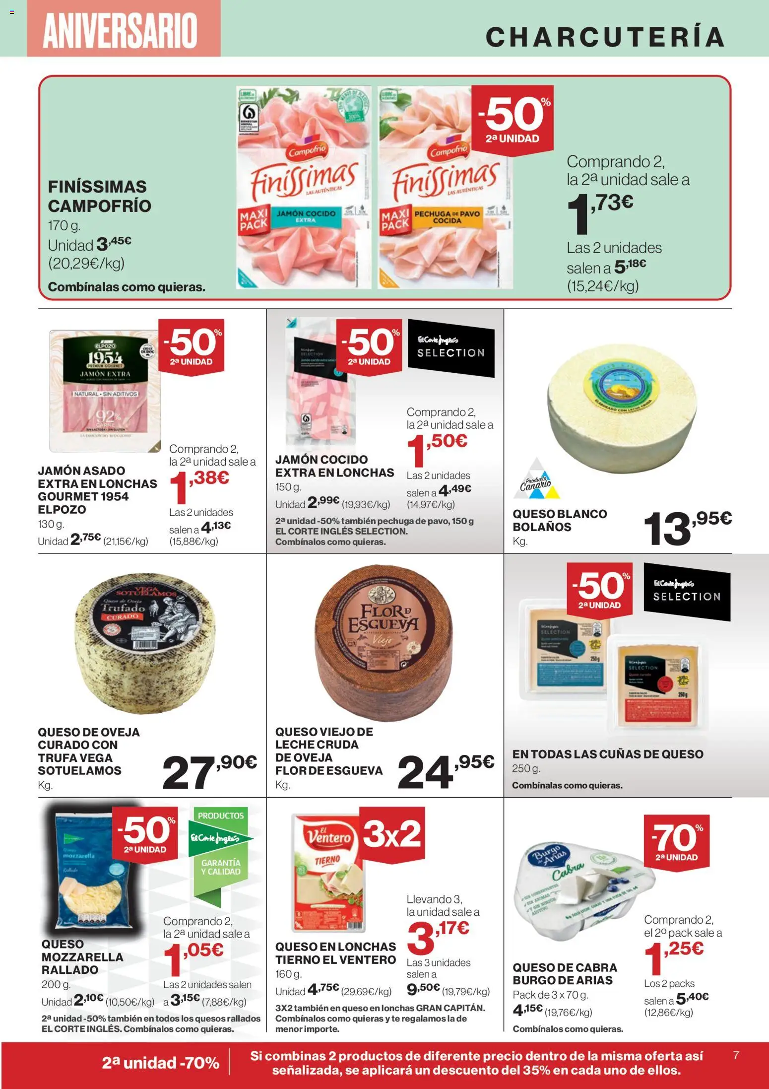 Supercor Canarias │ válido desde el 23.10.2025 | Página: 7 | Productos: Leche, Jamón, Jamón cocido, Té