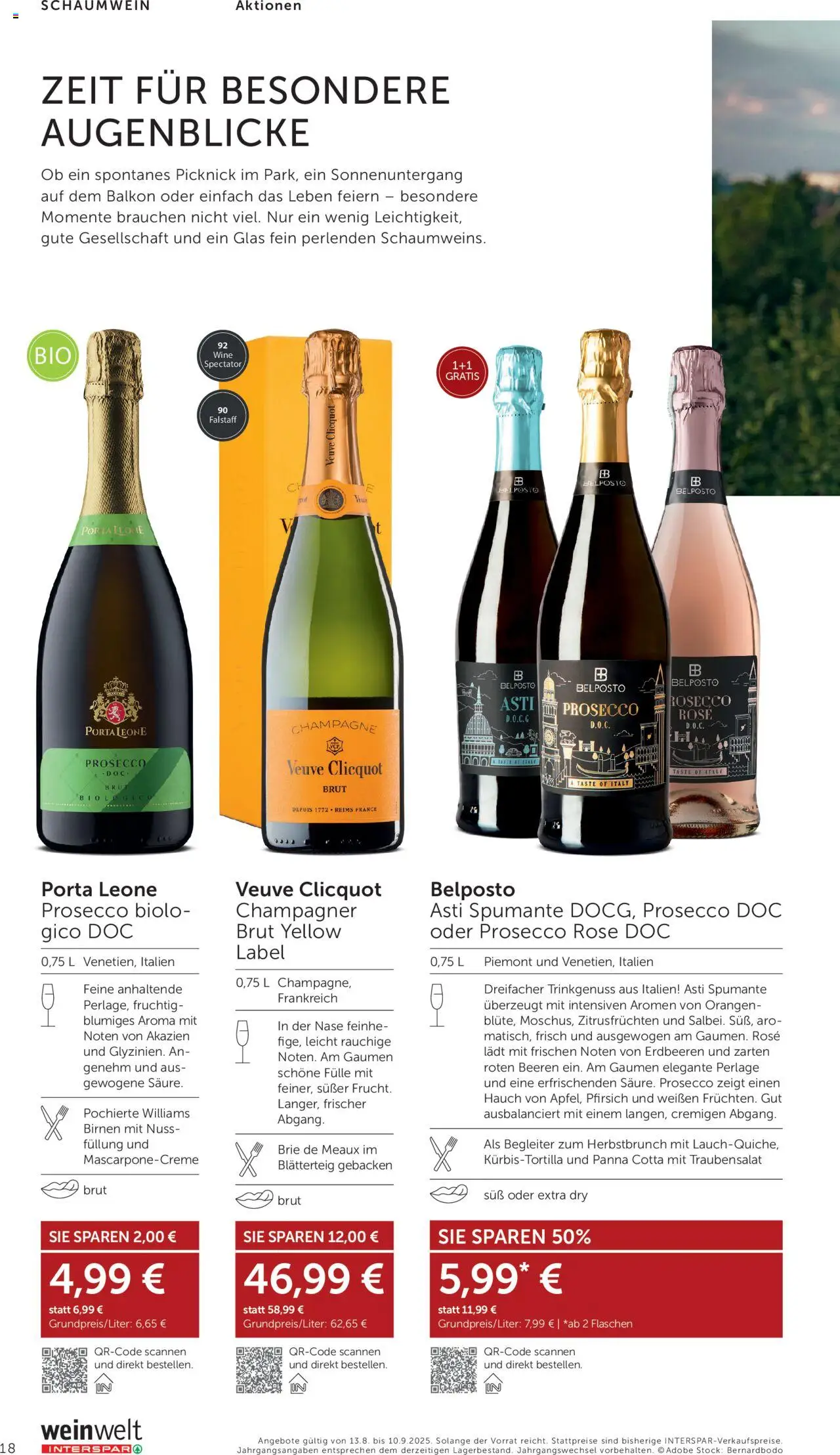 Interspar Wein Welt gültig ab 13.08.2025 | Seite: 18 | Produkte: Erdbeeren, Pfirsich, Orangen