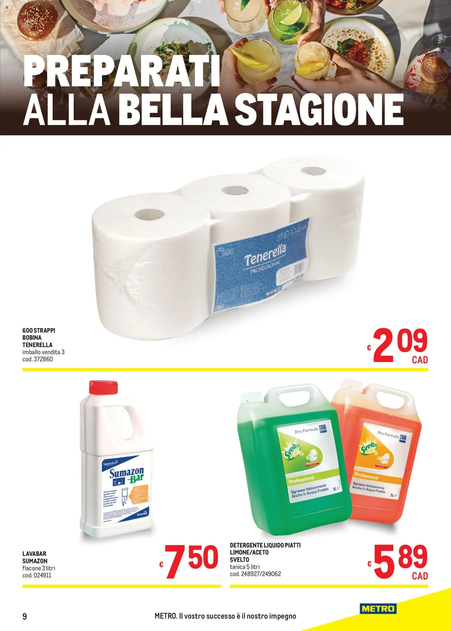 Volantino Metro del 16.04.2026 | Pagina: 9 | Prodotti: Detergente, Acqua, Tanica