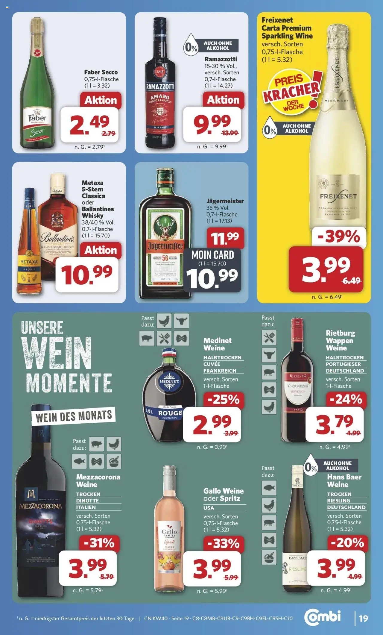 Combi Prospekt Steinhagen	 – gültig ab 28.09.2025 | Seite: 24 | Produkte: Freixenet, Rouge, Jägermeister, Wein