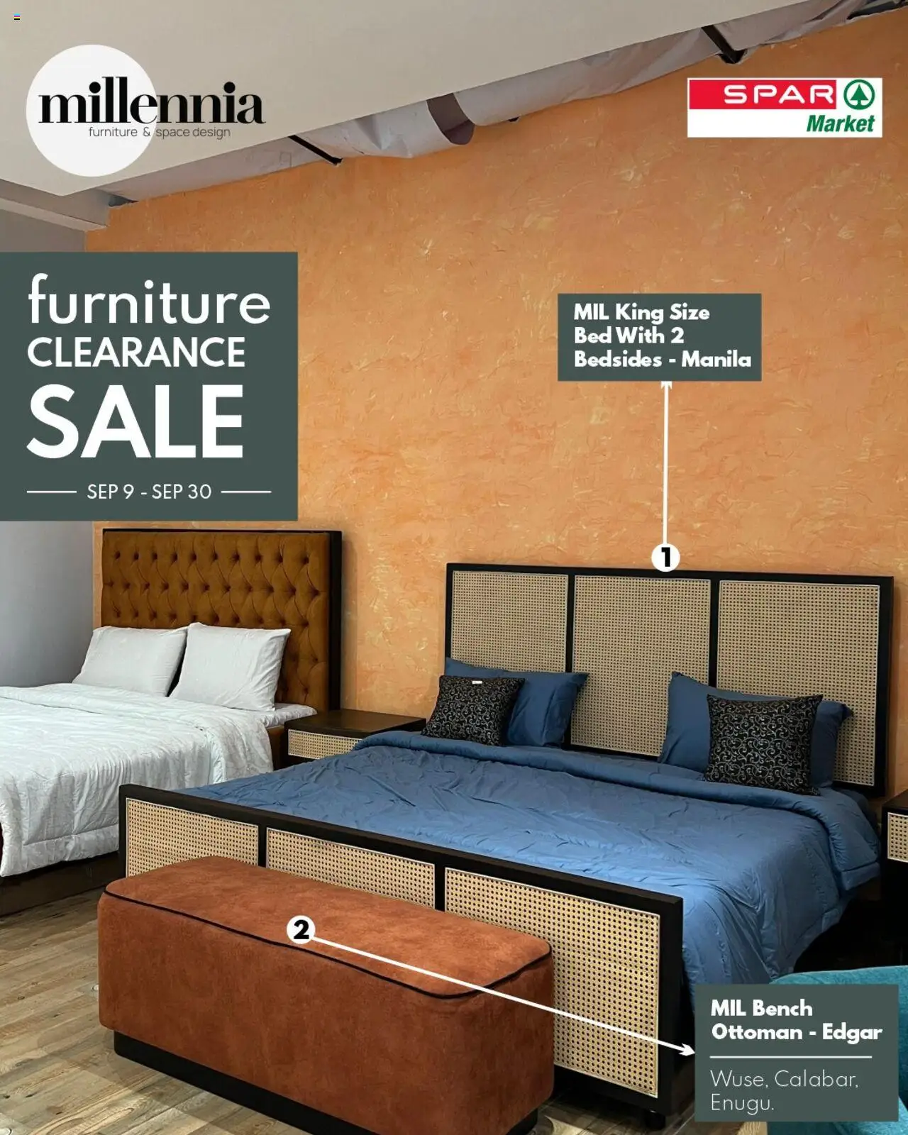 Spar Catalogue Millennia valid from 09.09.2025 | Page: 1 | Products: Bed