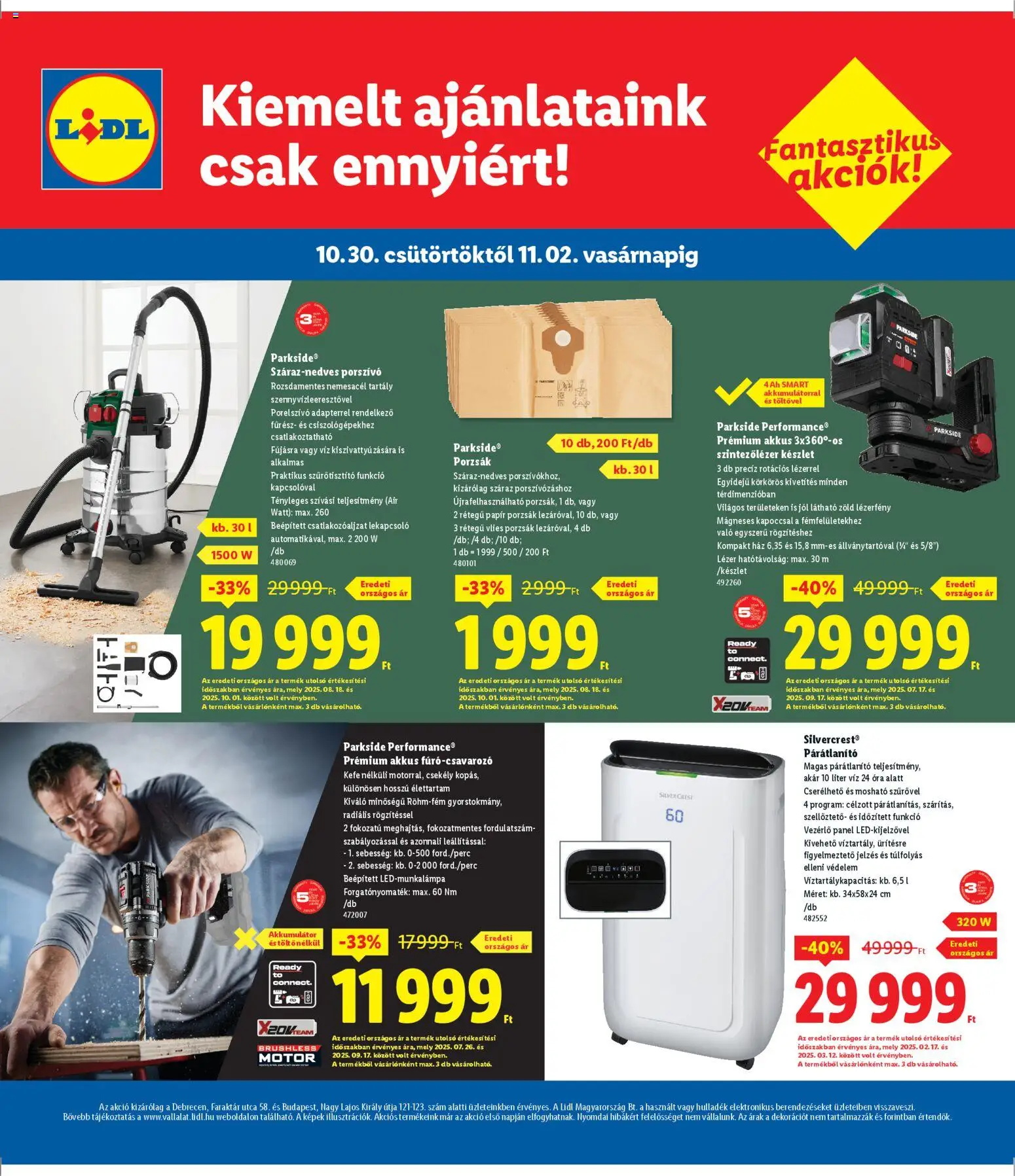 Lidl akciós ujság - amely érvényes a következő dátumtól: 30.10.2025 | Oldal: 4 | Termékek: Porszívó, Akkumulátor, Kefe, Óra