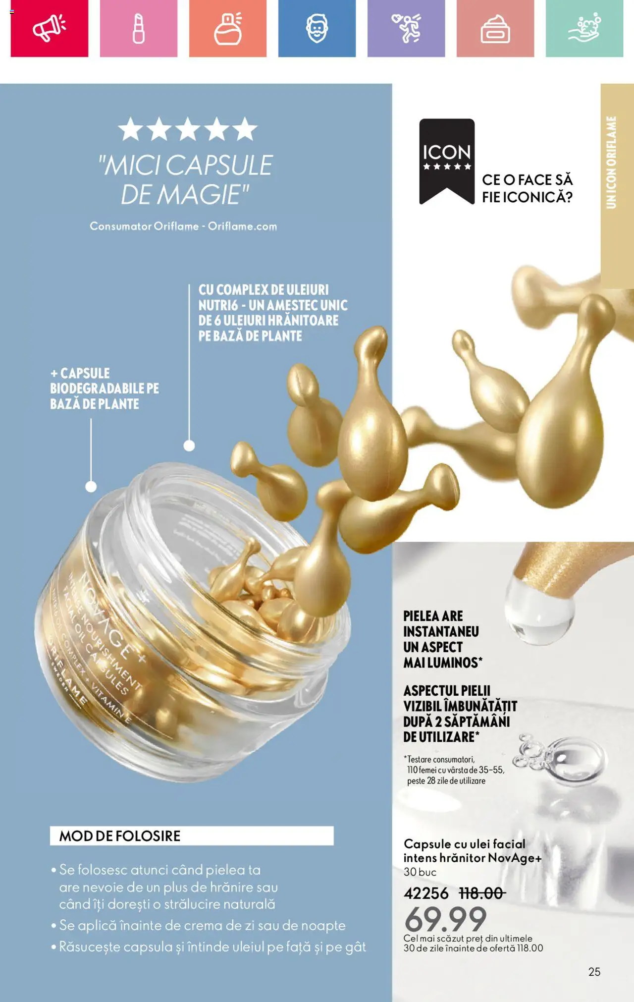 Oriflame catalog 11 2025 – valabil de la 27.07.2025 | Pagină: 25 | Produse: Capsule cu ulei, Cremă, Ulei, Pește