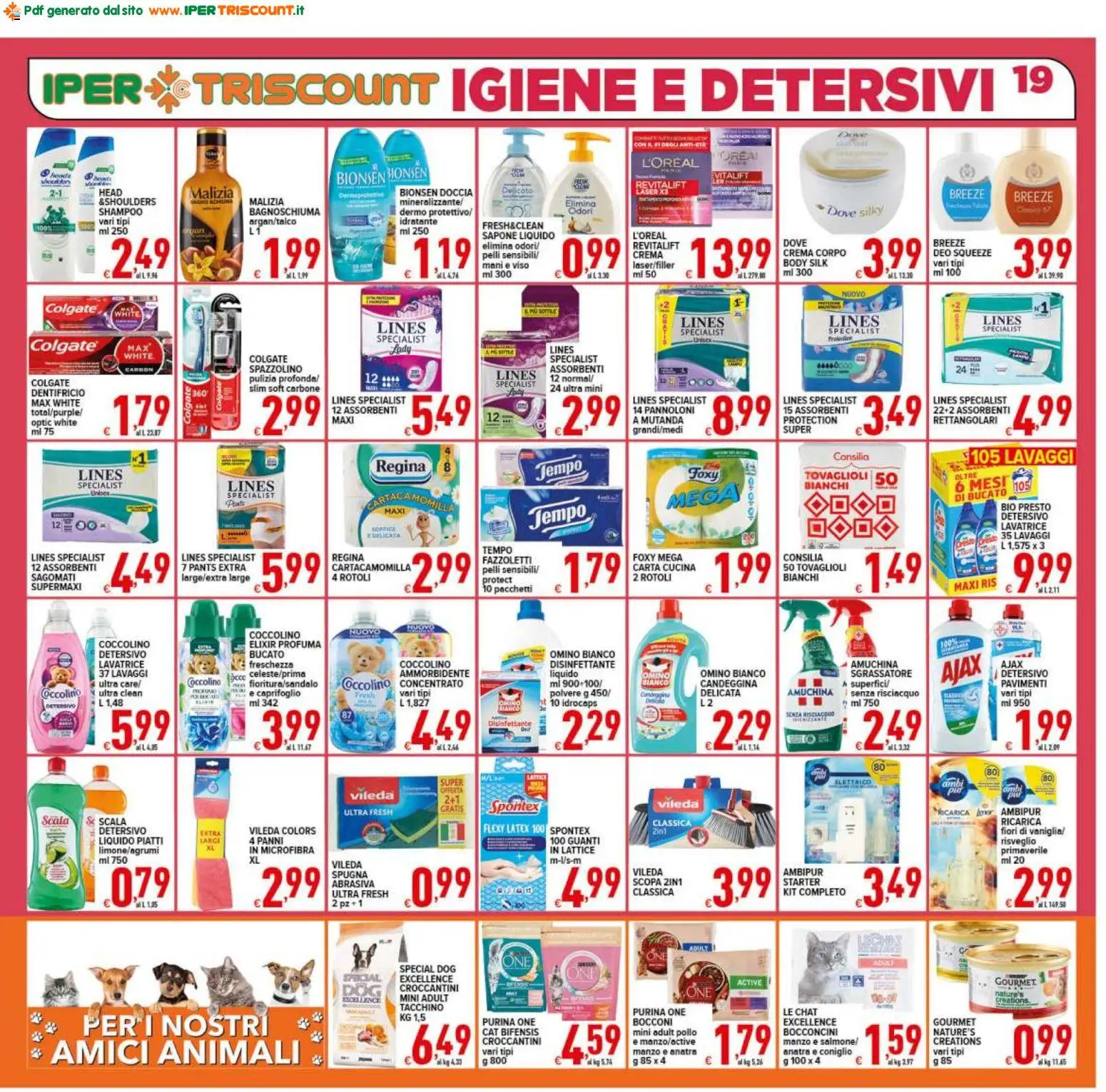 Volantino Ipertriscount del 25.02.2026 | Pagina: 19 | Prodotti: Spugna, Spazzolino, Pollo, Manzo