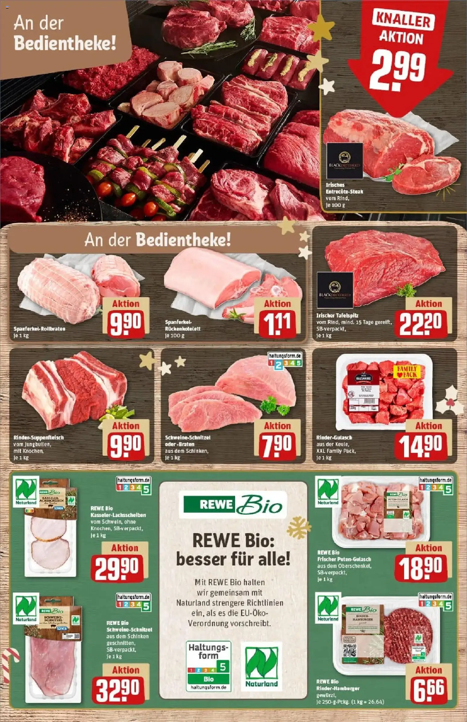 Rewe prospekt Lutherstadt Eisleben	 – gültig ab 01.12.2025 | Seite: 11 | Produkte: Tafelspitz, Rindergulasch, Schinken, Steak