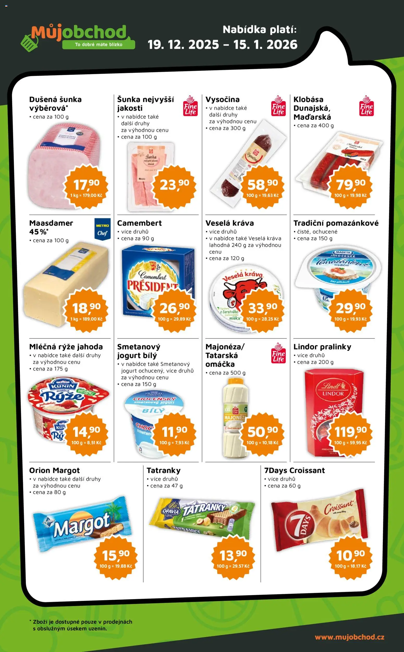 Můj obchod leták - Brand od 19.12.2025 | Strana: 2 | Produkty: Lindor, Lindt lindor, Croissant, Camembert