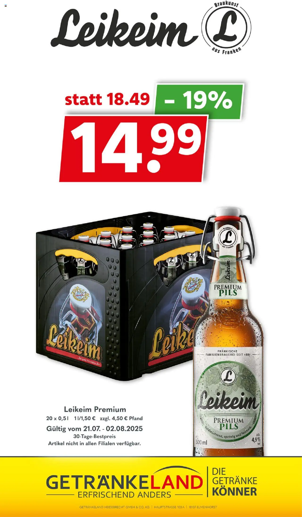 Getränkeland Prospekt 	 - gültig ab dem 21.07.2025 | Seite: 10 | Produkte: Pils