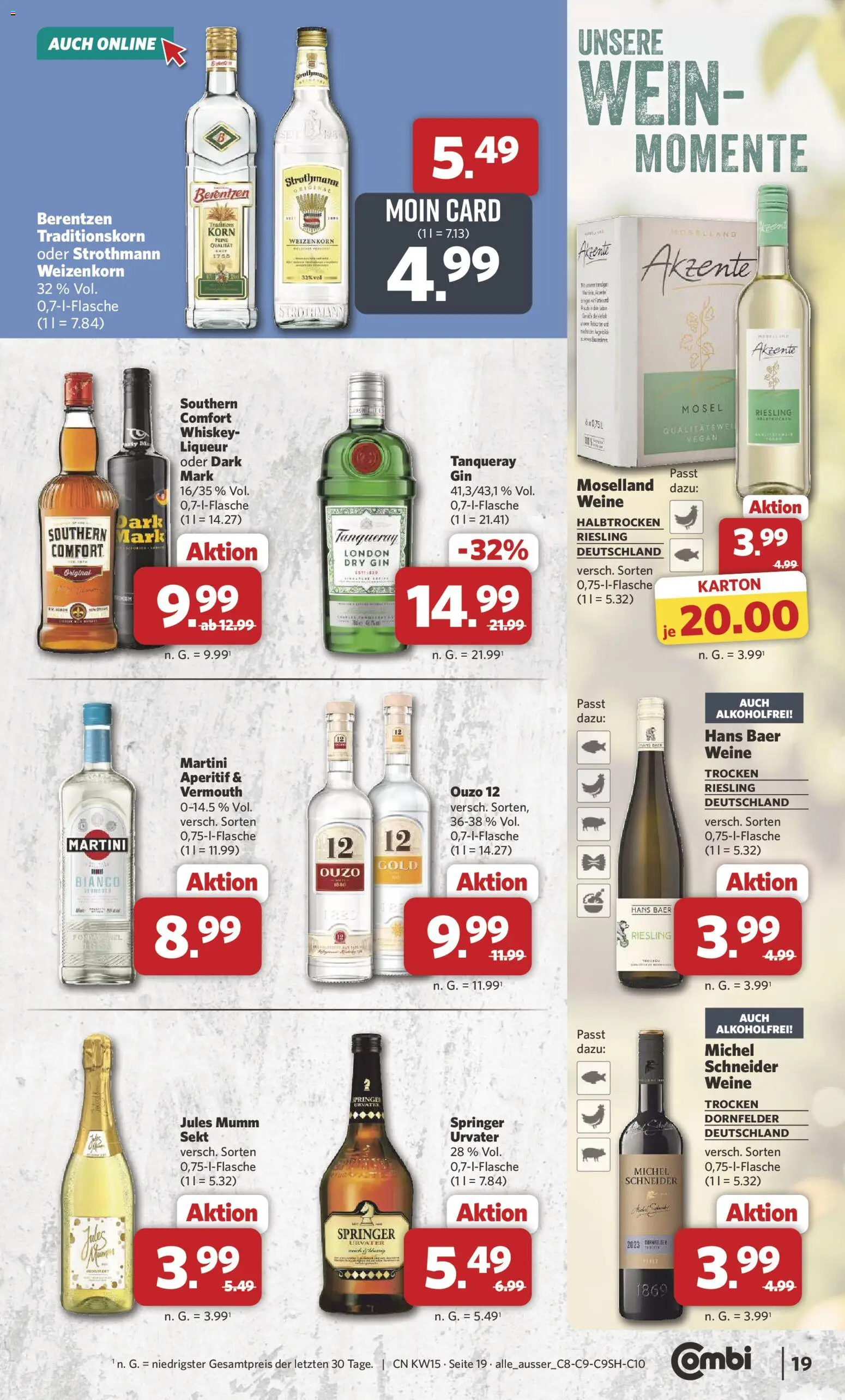 Combi Prospekt 	 – gültig ab 07.04.2026 | Seite: 20 | Produkte: Ouzo 12, Ouzo, Jules mumm, Whiskey
