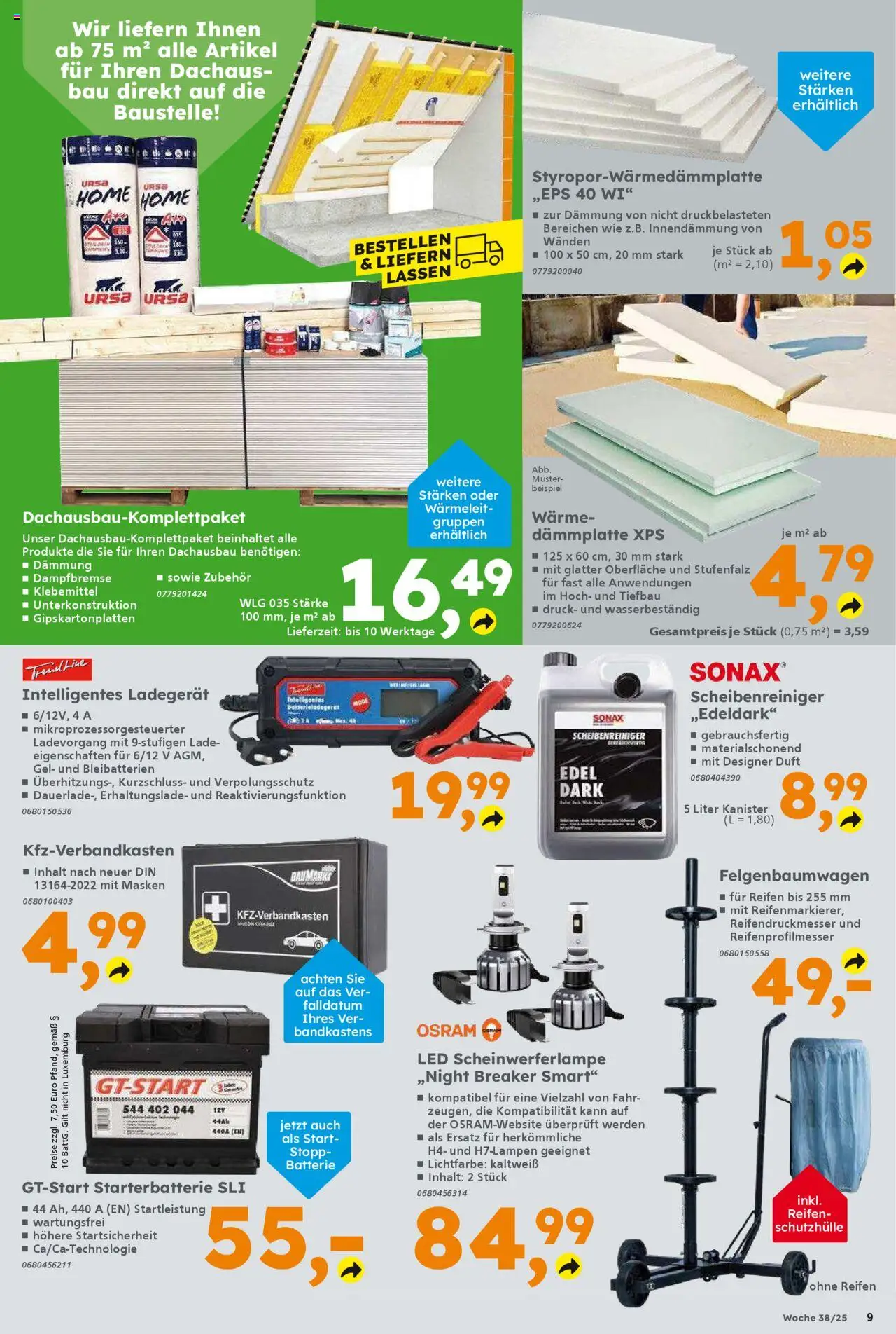 Globus Baumarkt Prospekt Oranienburg-Germendorf – gültig ab 15.09.2025 | Seite: 9 | Produkte: Batterie, Duft, Ladegerät