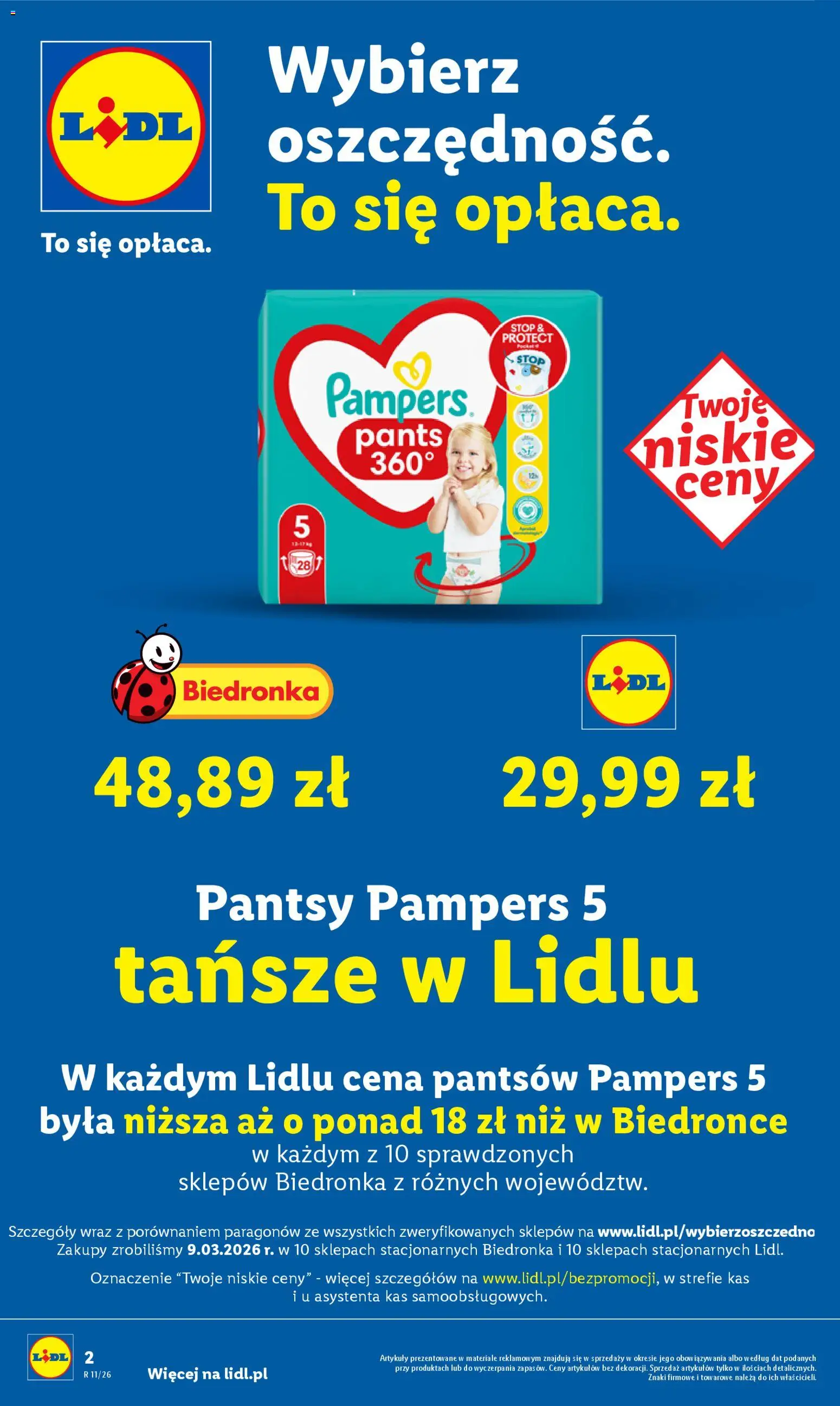 Lidl Polsko leták od 12.03.2026 | Strana: 2 | Produkty: Pampers, Pants