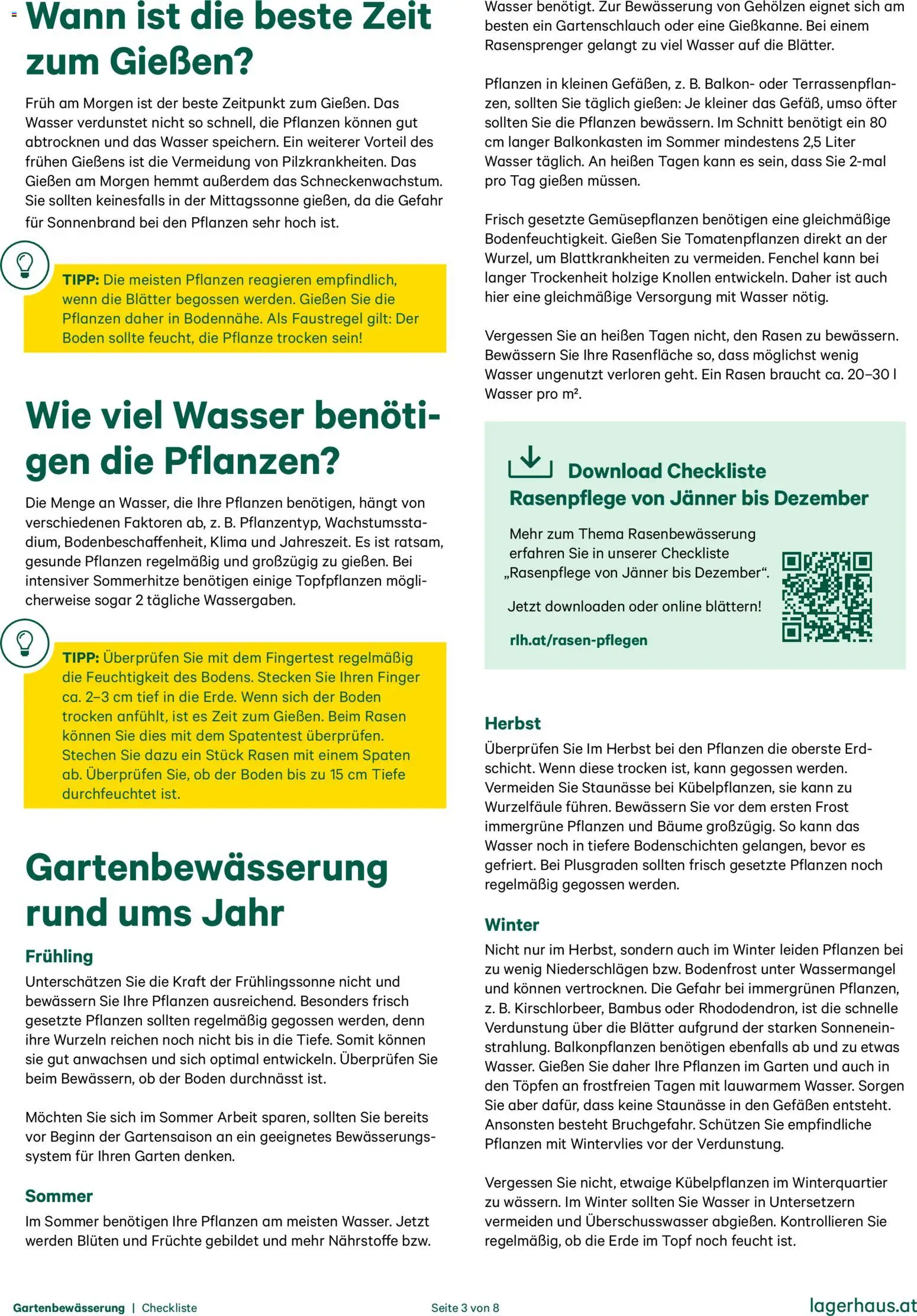Lagerhaus - Checkliste Gartenbewässerung gültig ab 13.11.2025 | Seite: 3 | Produkte: Wasser