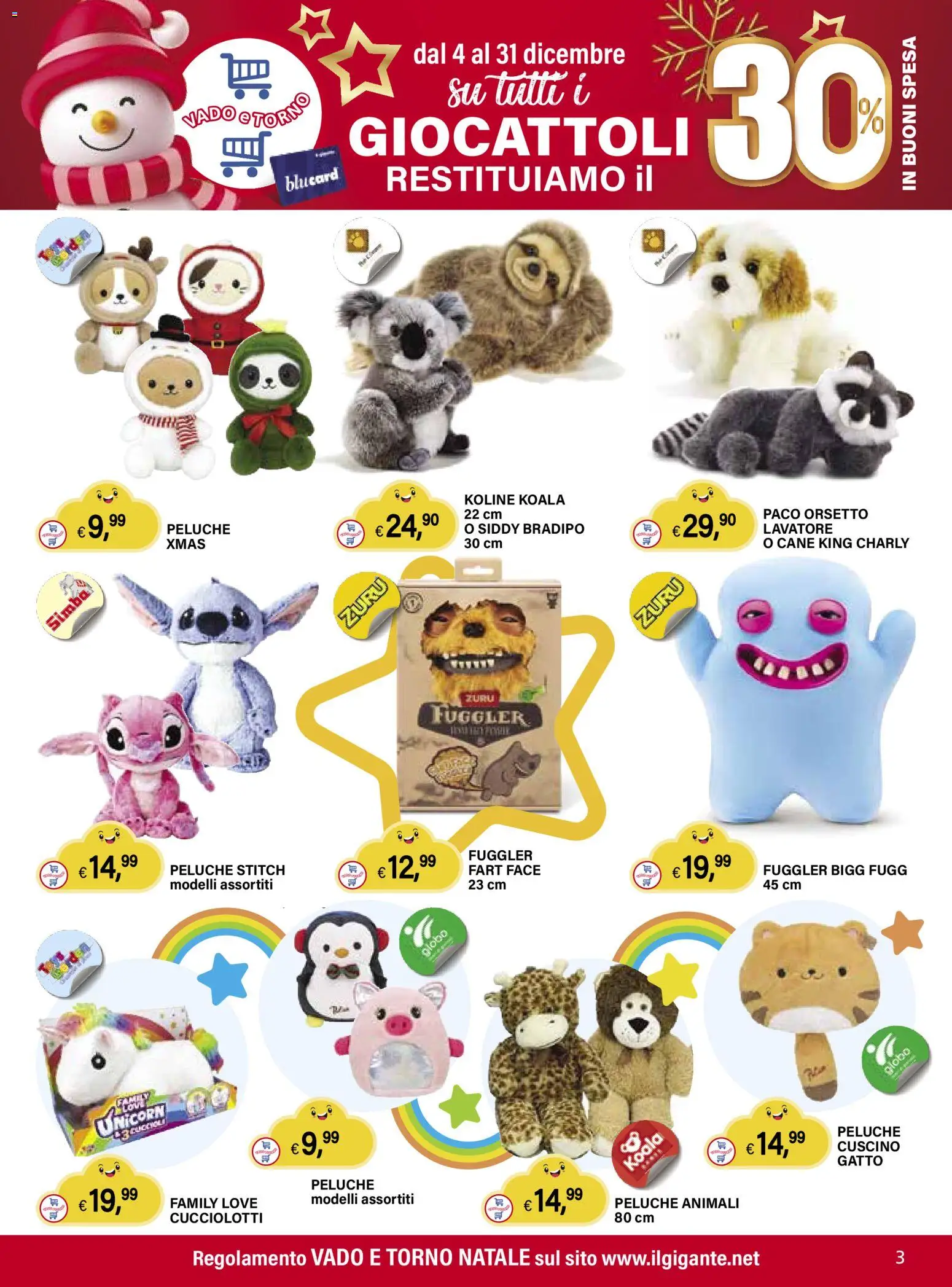 Volantino Il Gigante del 04.12.2025 | Pagina: 3 | Prodotti: Peluche, Cuscino