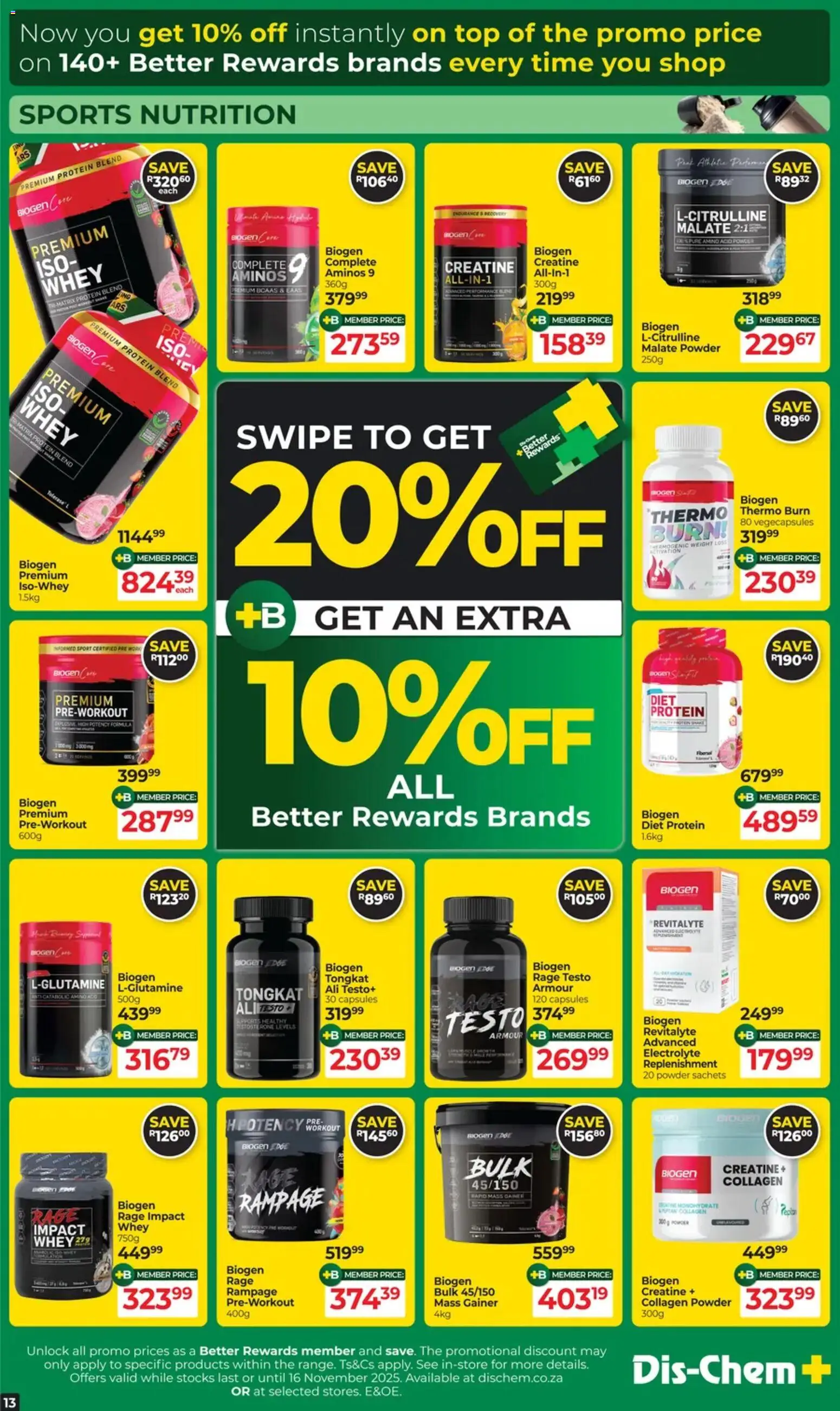New Dis-Chem catalogue – valid from 21.10.2025 | Page: 13 | Products: Detergente líquido, Powder