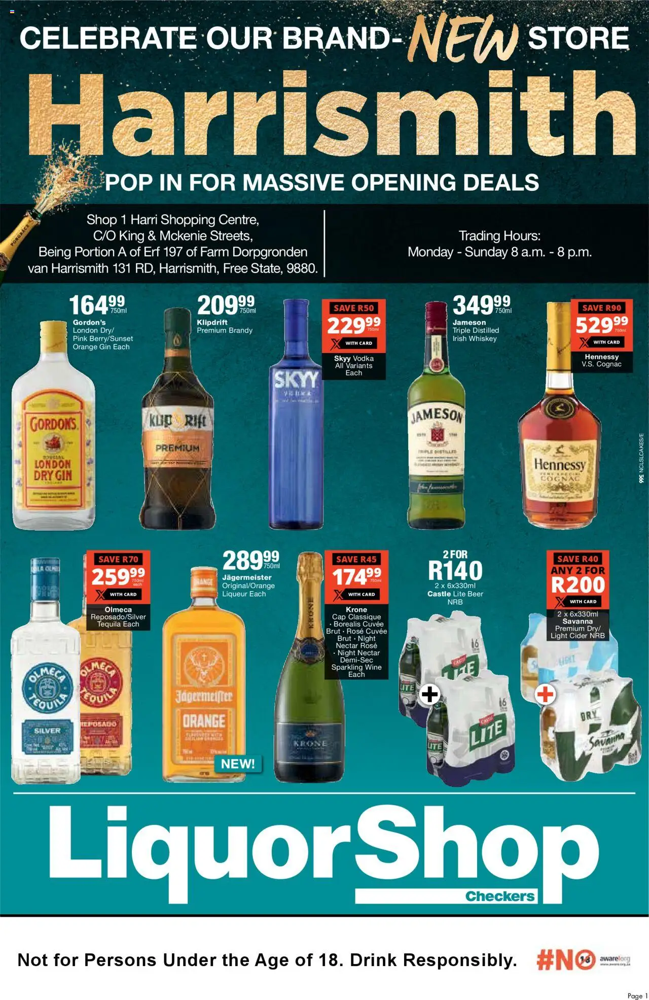 New Checkers catalogue – valid from 01.09.2025 | Page: 1 | Products: Brandy, Gin, Vodka, Ensalada de quino