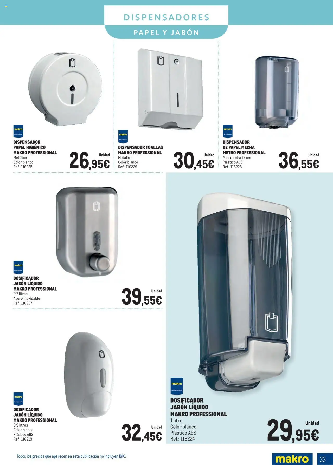 Makro - Especial Limpieza Canarias │ válido desde el 01.09.2025 | Página: 33 | Productos: Jabón, Papel higienico, Dispensador, Jabón líquido