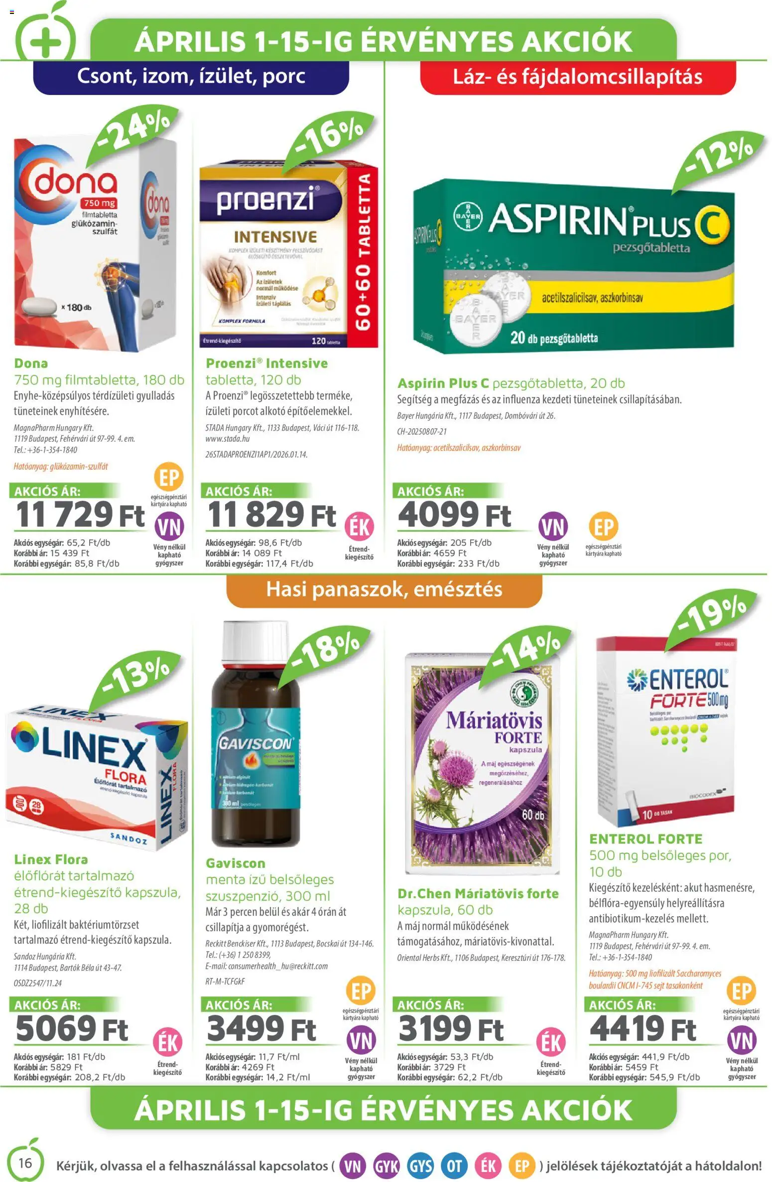 Alma Gyógyszertárak akciós ujság - amely érvényes a következő dátumtól: 01.04.2026 | Oldal: 16 | Termékek: Pezsgőtabletta