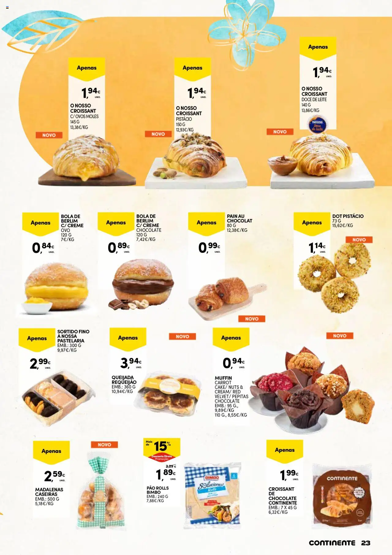 Continente - Verão │ válido de 17.06.2025 | Página: 23 | Produtos: Doce de leite, Ovos, Pão, Creme
