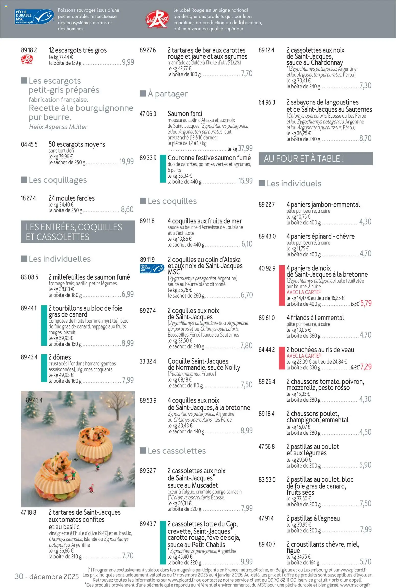 {H1} | Page: 30 | Produits: Escargots, Mousse, Fromage, Chaussons