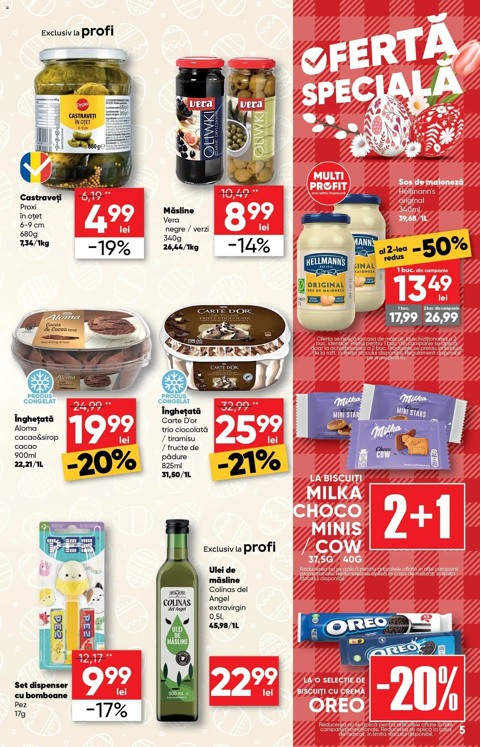 Noul catalog Profi – valabil de la 01.04.2026 | Pagină: 5 | Produse: Măsline, Ulei, Tiramisu, Fructe