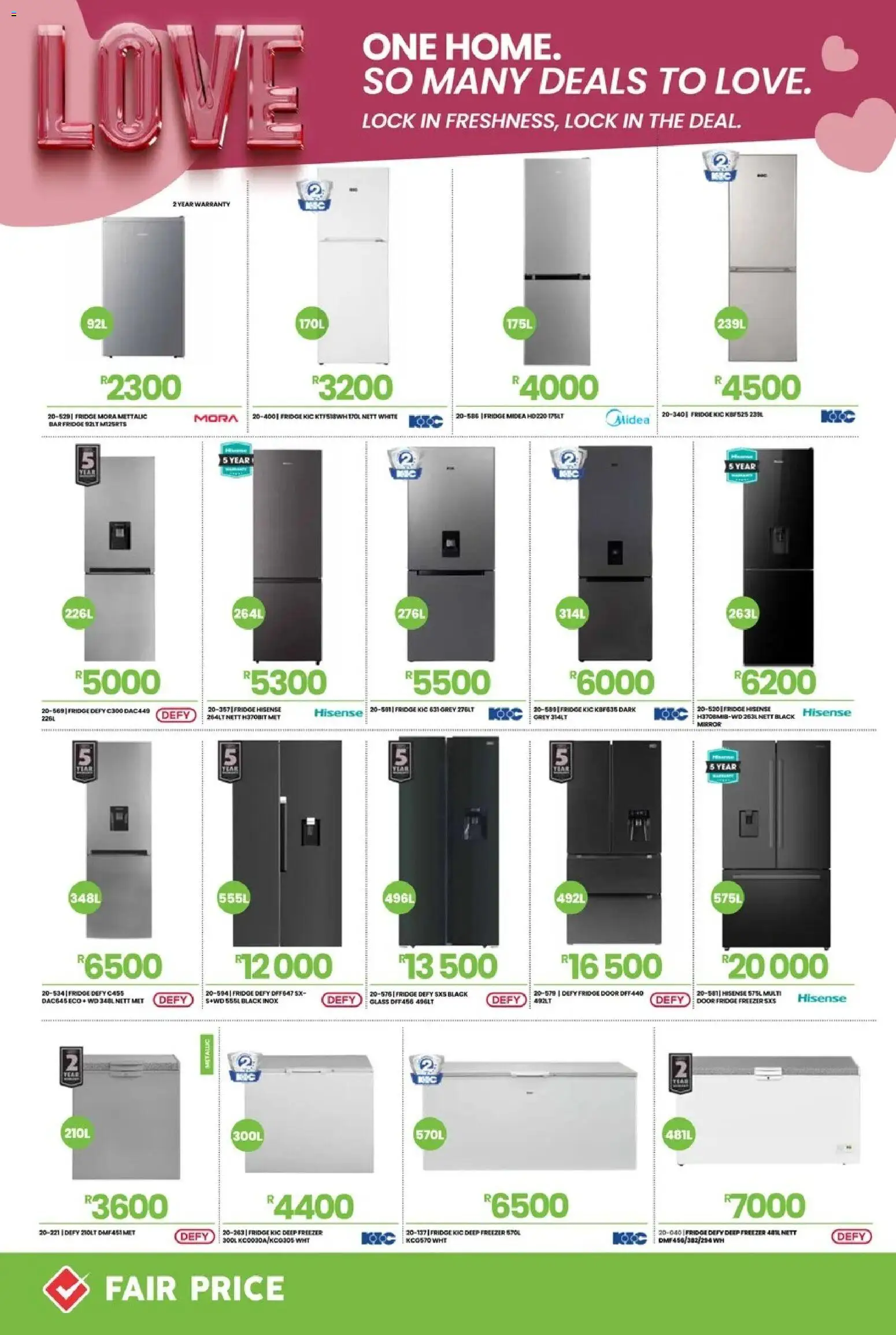 New Fair Price catalogue – valid from 01.02.2026 | Page: 2 | Products: Freezer, Lock, Mirror, Fridge