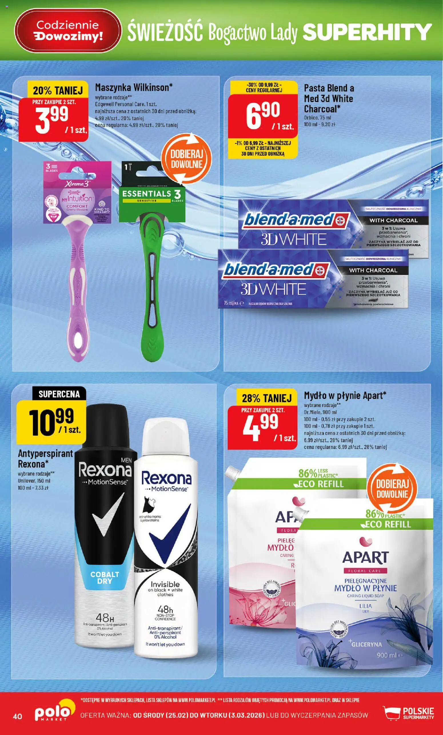 POLOmarket Gazetka od 25.02.2026 | Strona: 40 | Produkty: Mydło w płynie, Mydło, Antyperspirant