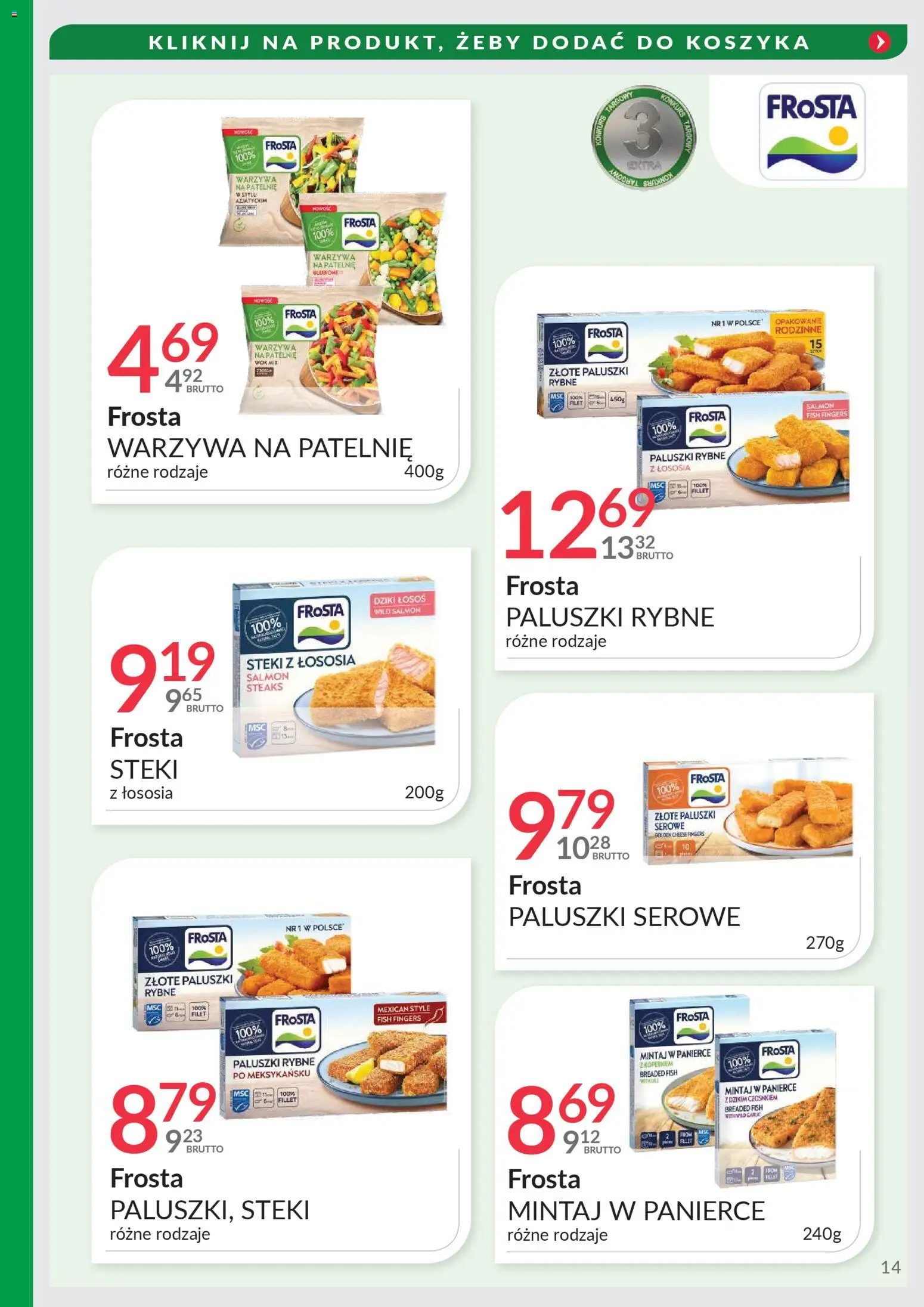 Eurocash Gazetka - Targi Jesień od 03.11.2025 | Strona: 14 | Produkty: Steki, Mintaj, Paluszki serowe, Warzywa