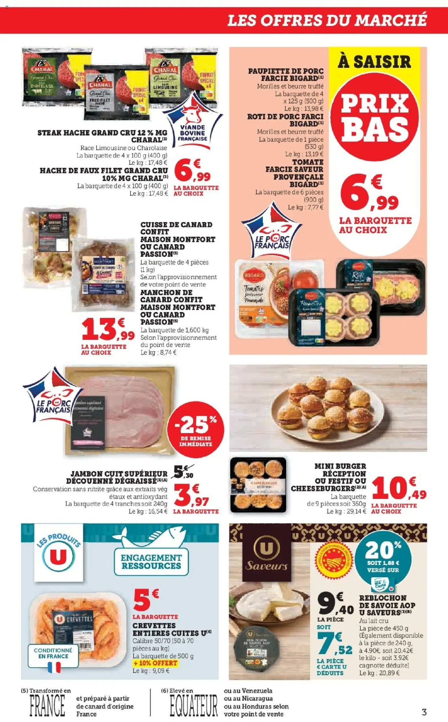 {H1} | Page: 3 | Produits: Crevettes, Beurre, Viande, Viande bovine