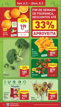 Pré-visualização Aldi folheto válido de 02.03.2026 | Página: 14 | Produtos: Brócolos, Flores, Vaso de flores, Morangos