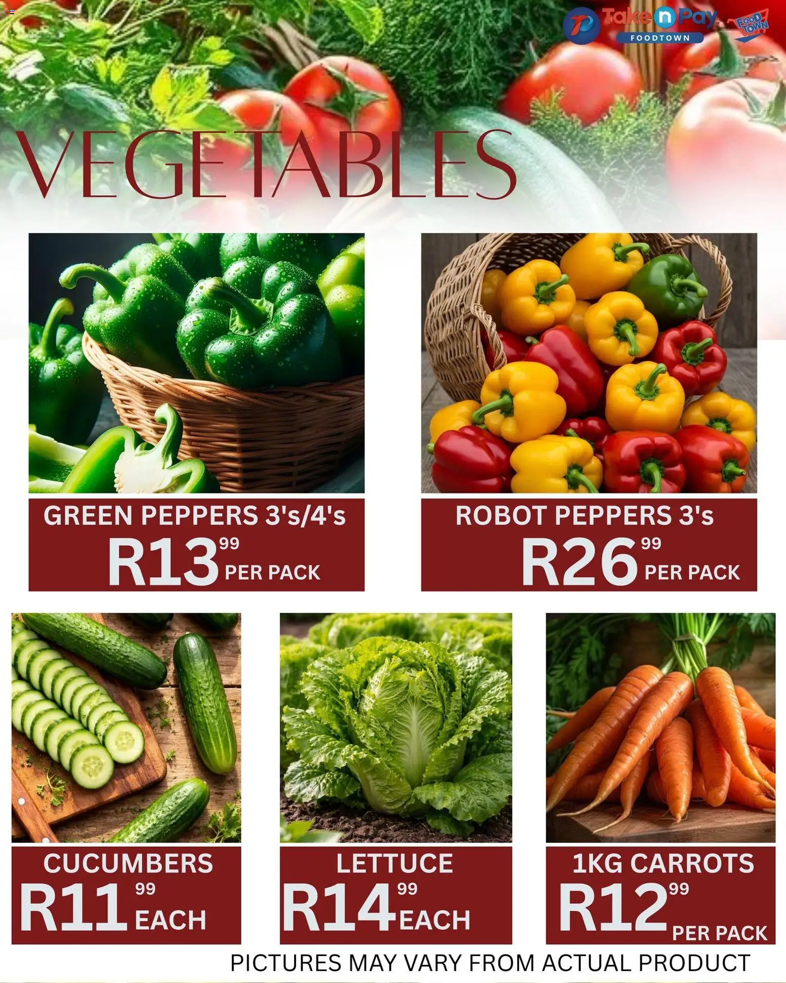 New Take n Pay catalogue – valid from 13.03.2026 | Page: 7 | Products: Carrots, Cucumbers, Vegetables, Lettuce
