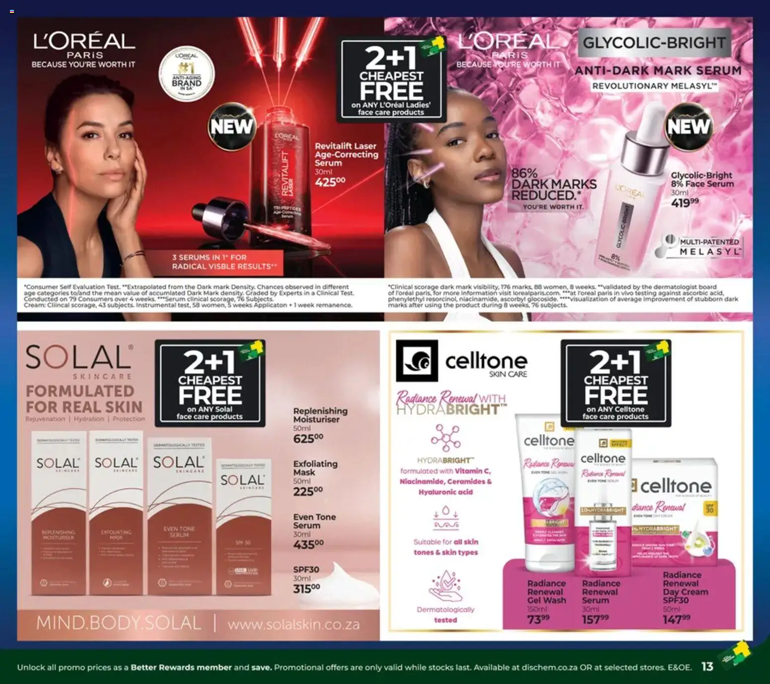 New Dis-Chem catalogue – valid from 19.02.2026 | Page: 13 | Products: Serum, Mask, Cream, Day cream