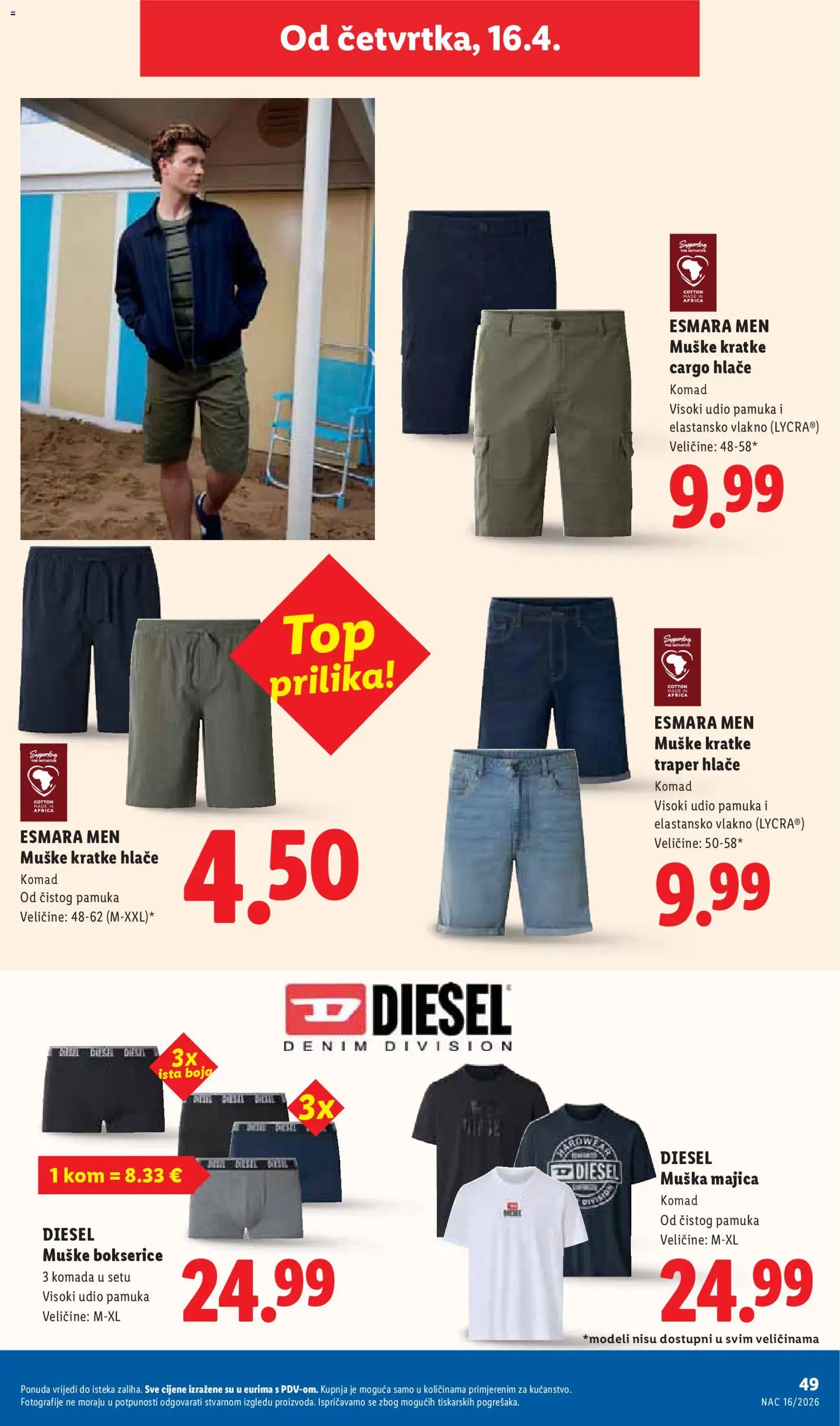 Lidl katalog | vrijedi od 13.04.2026 | Stranica: 49 | Proizvodi: Majica, Hlače, Kratke hlače, Bokserice