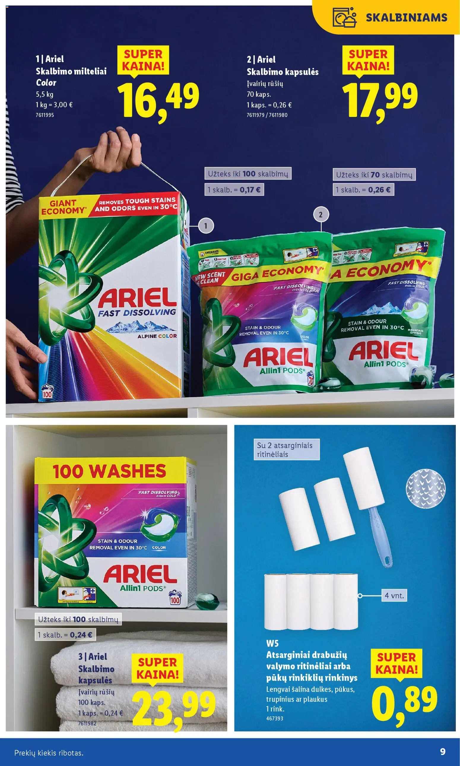 LIDL akcijos nuo 03.11.2025 | Puslapis: 9 | Prekių: Skalbimo milteliai