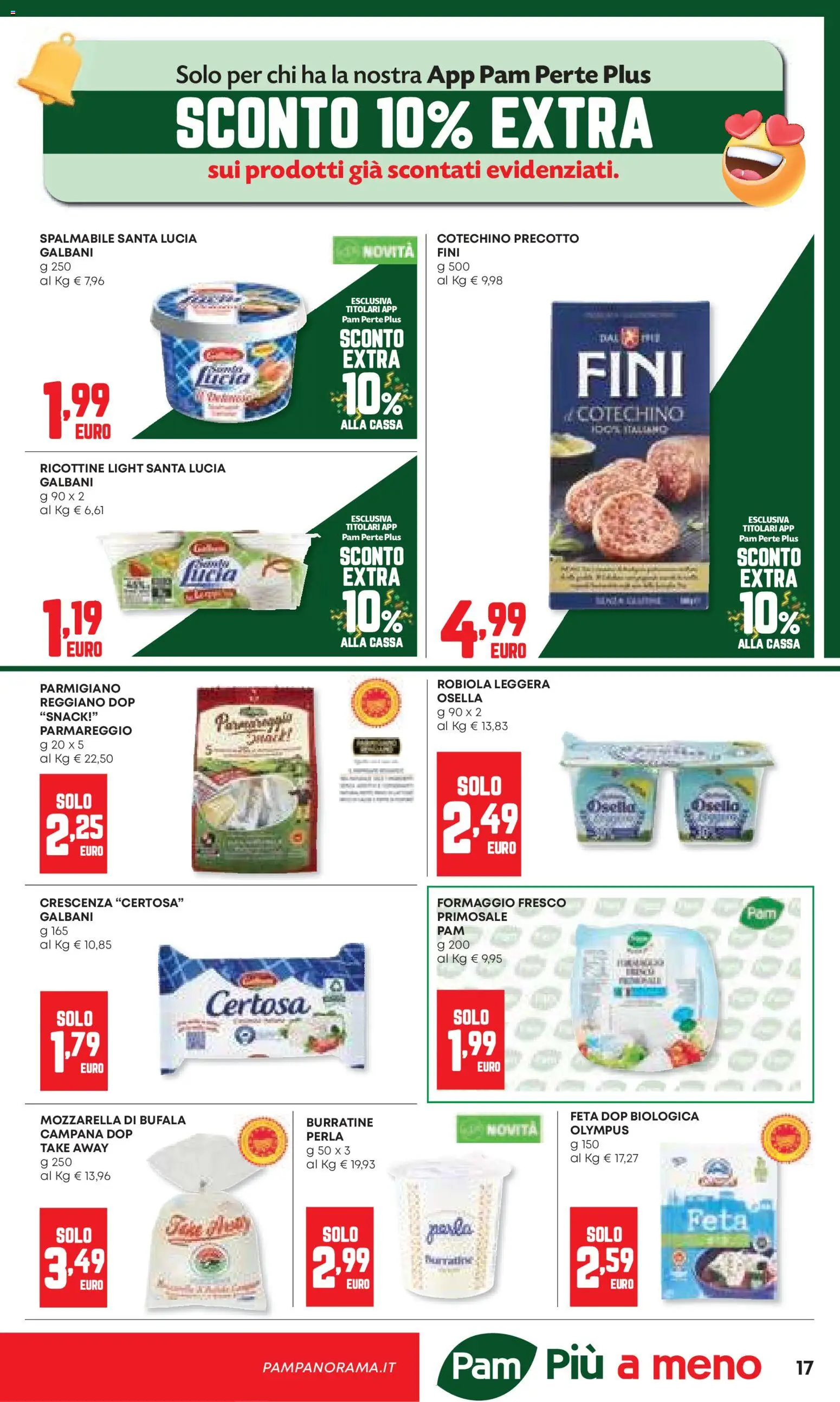 Volantino Panorama del 06.11.2025 | Pagina: 17 | Prodotti: Mozzarella, Feta, Robiola, Cotechino