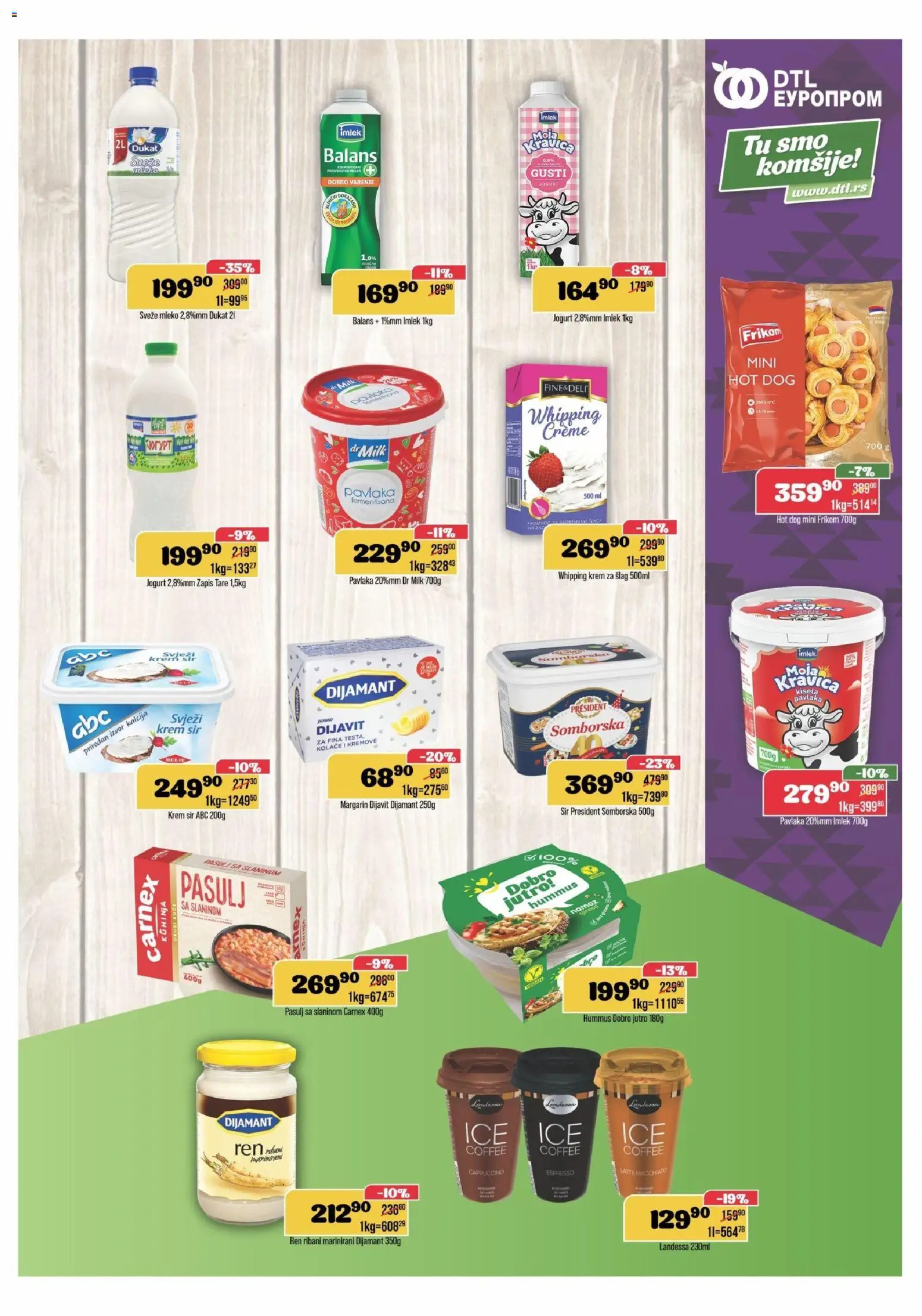 Europrom katalog - važi od 22.10.2025 | Strana: 5 | Proizvode: Kisela pavlaka, Hummus, Margarin, Jogurt