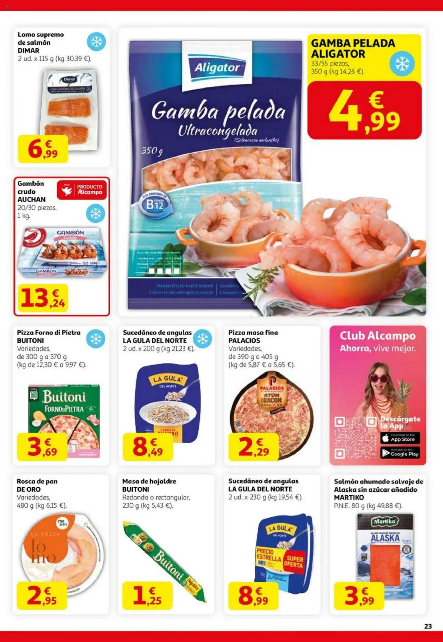 Alcampo - Black Friday  │ válido desde el 06.11.2025 | Página: 23 | Productos: Pan, Pizza, Salmón ahumado, Gamba