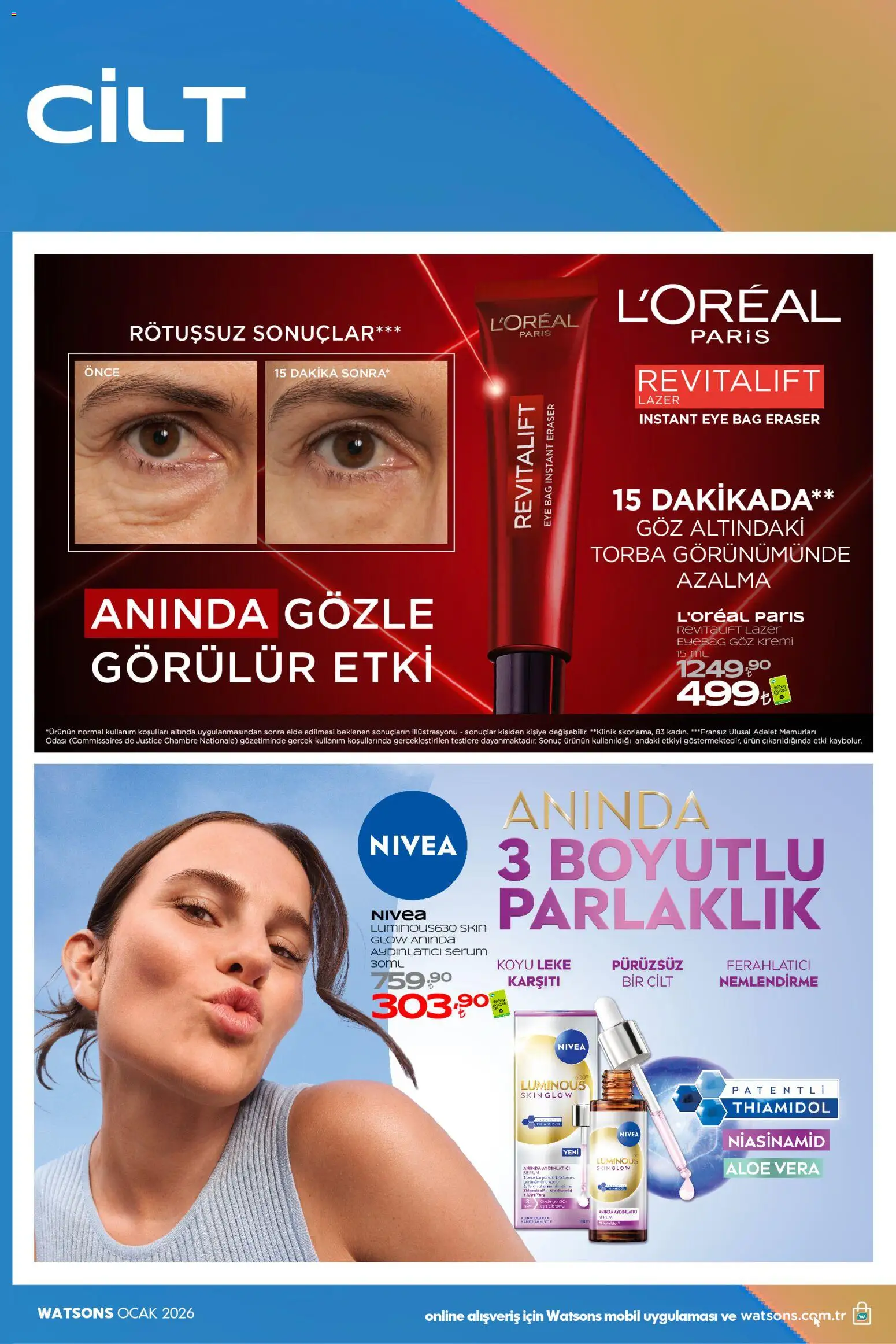 Watsons aktüel ürünler kataloğu yayımlandı! Bu hafta 02 - 28 Ocak 2026 günü Watsons indirimli ürünleri