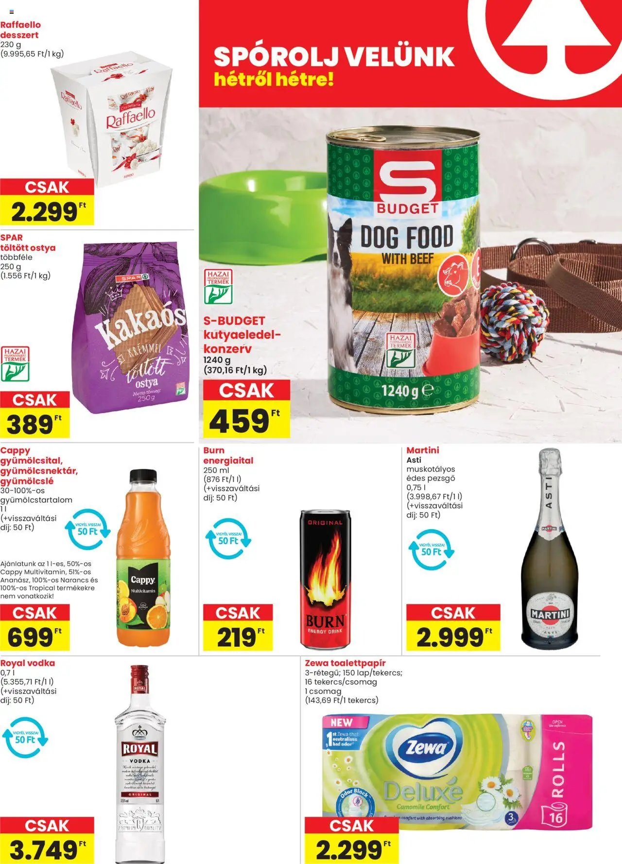 Spar akciós ujság - amely érvényes a következő dátumtól: 25.09.2025 | Oldal: 3 | Termékek: Gyümölcslé, Kutyaeledel, Narancs, Vodka