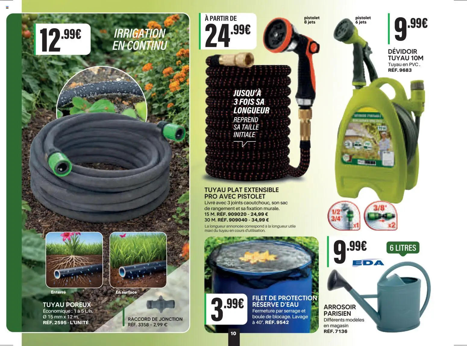 {H1} | Page: 10 | Produits: Sac, Tuyau, Arrosoir, Livre