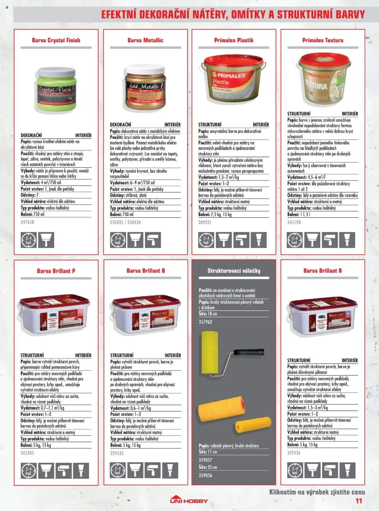 Uni Hobby katalog - Barvy 2025 od 23.05.2025 | Strana: 11 | Produkty: Finish, Primalex, Váleček, Barvy