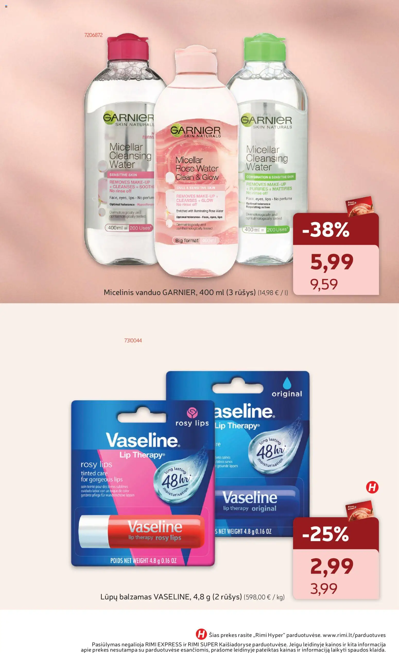 Rimi akcijos nuo 03.03.2026 | Puslapis: 3 | Prekių: Balzamas, Micelinis vanduo