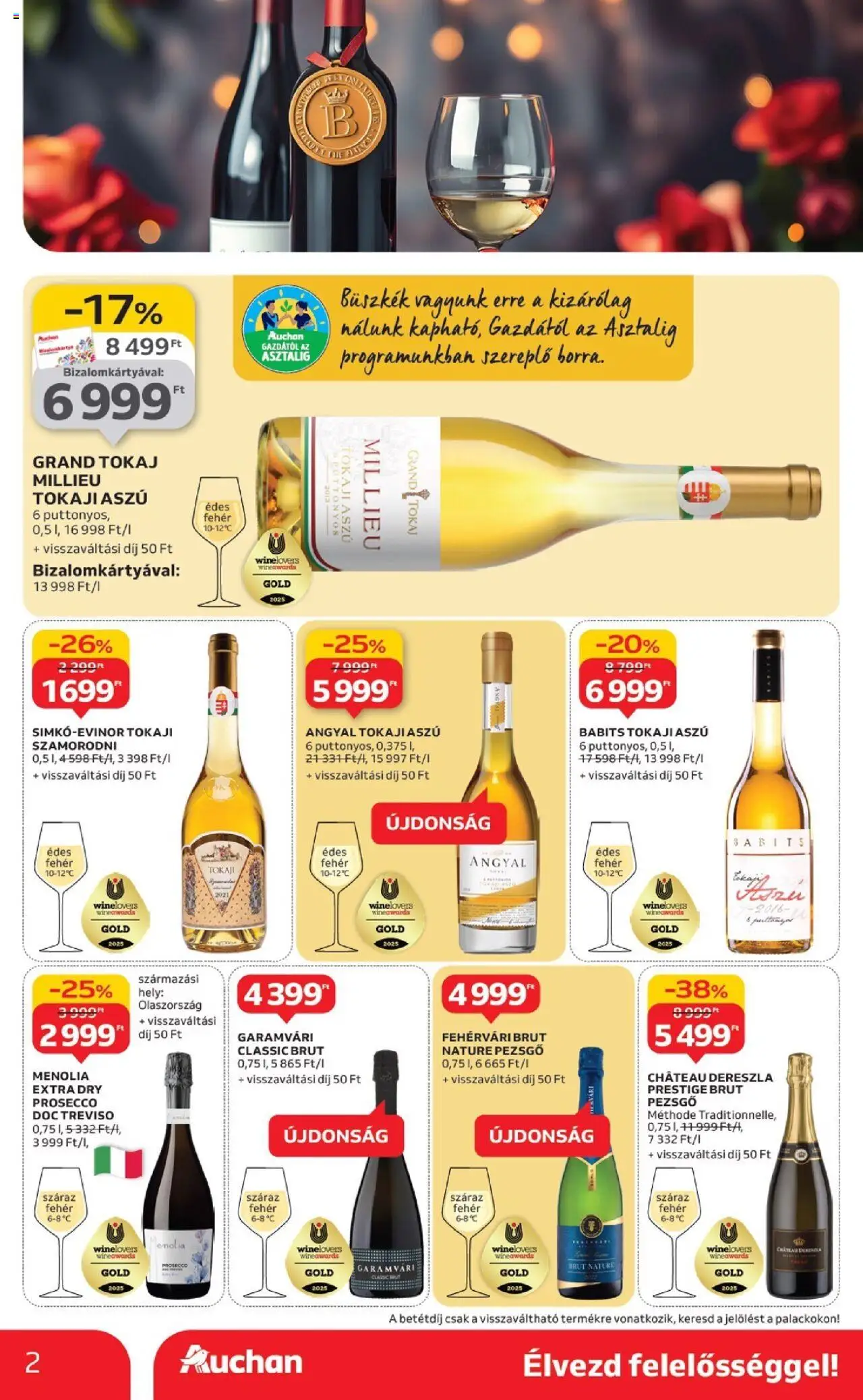 Auchan akciós ujság - amely érvényes a következő dátumtól: 02.10.2025 | Oldal: 2 | Termékek: Pezsgő