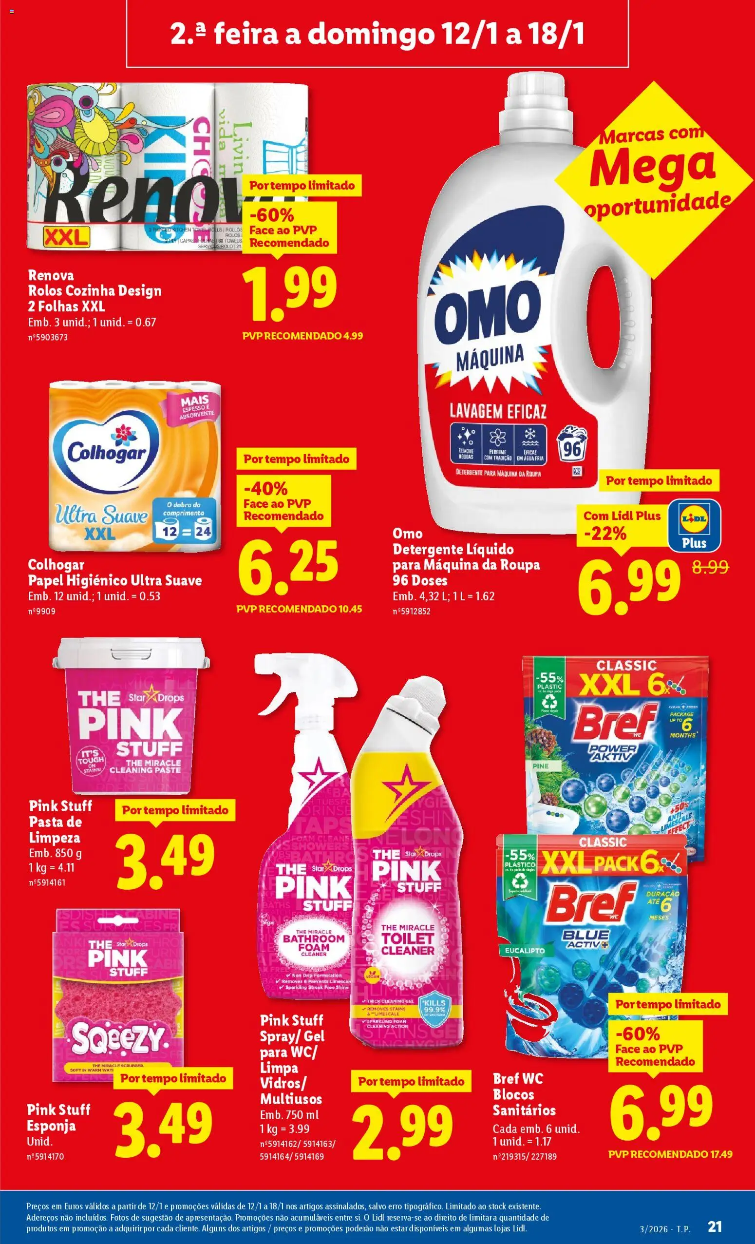 Lidl folheto │ válido de 12.01.2026 | Página: 21 | Produtos: Agua, Papel higiénico, Perfume, Detergente