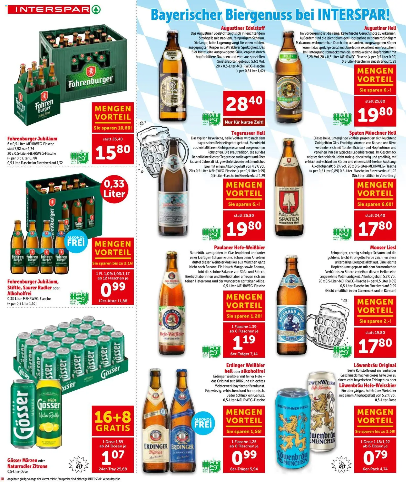 Interspar - Flugblatt gültig ab 16.04.2026 | Seite: 10 | Produkte: Zitrone, Mango, Birne, Bier