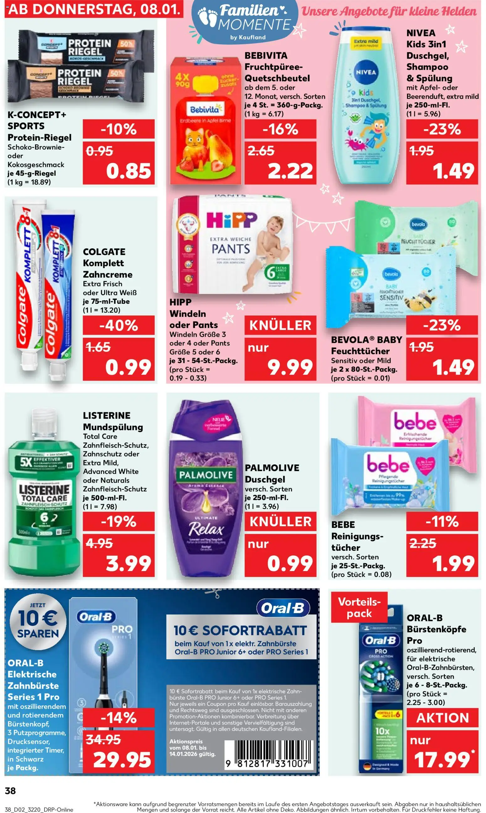 Kaufland Prospekt 	 – gültig ab 08.01.2026 | Seite: 40 | Produkte: Elektrische zahnbürste, Zahnbürste, Shower Gel, Listerine