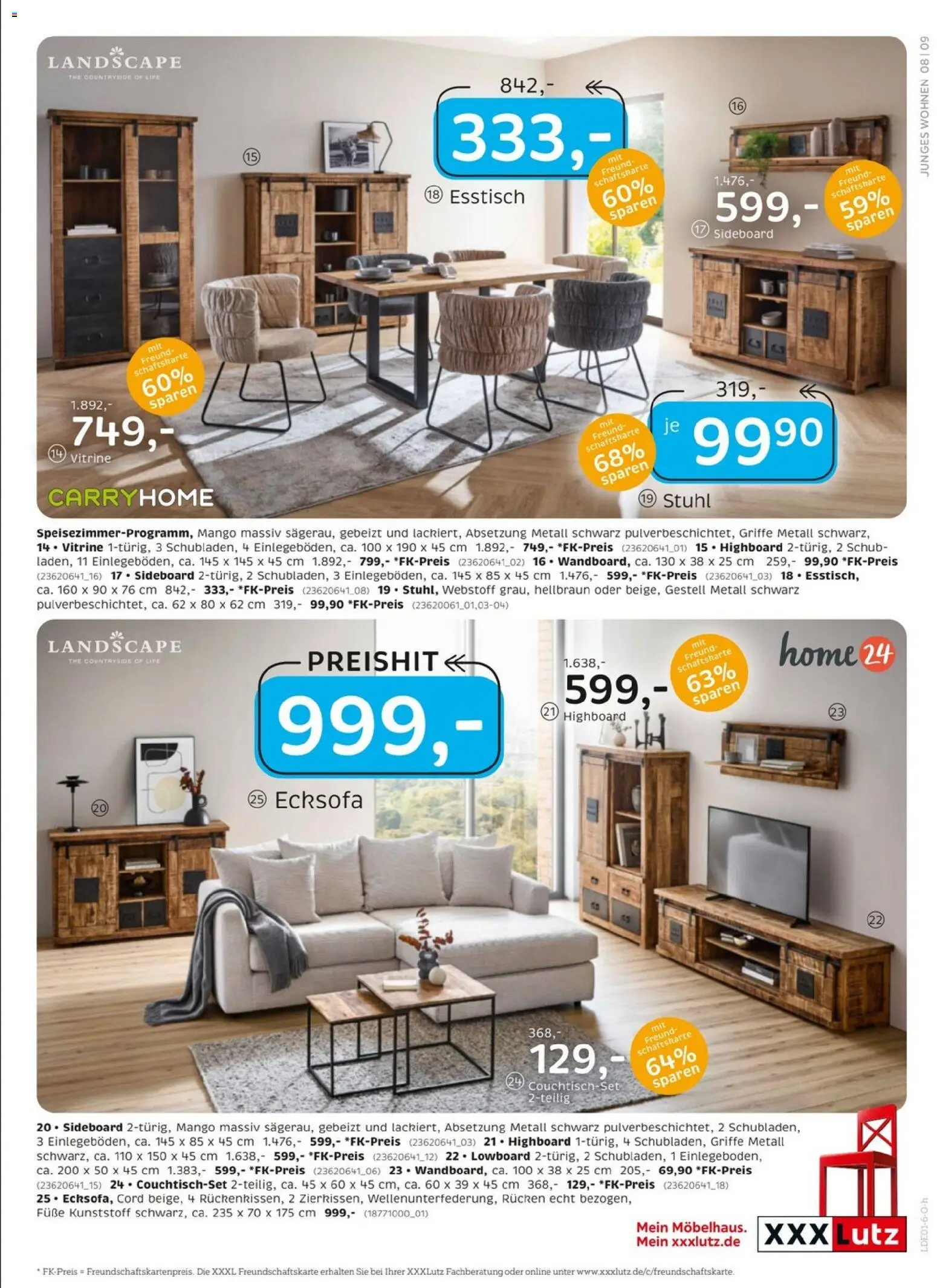 XXXL Lutz - Junges Wohnen – gültig ab 27.12.2025 | Seite: 9 | Produkte: Ecksofa, Lowboard, Vitrine, Stuhl