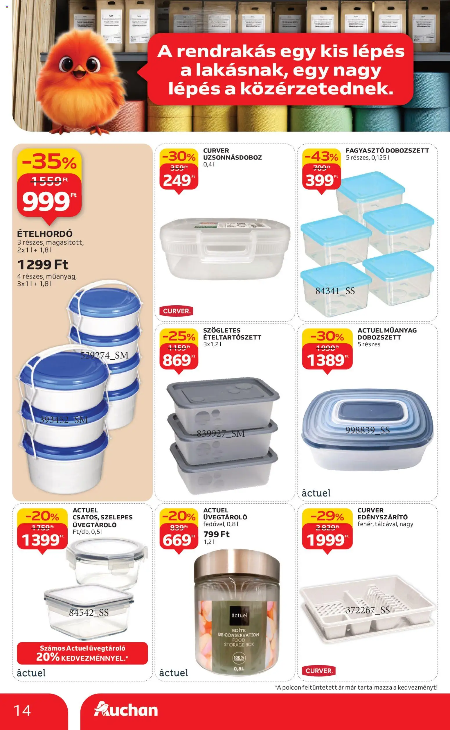 Auchan akciós ujság - amely érvényes a következő dátumtól: 15.01.2026 | Oldal: 14 | Termékek: Edényszárító, Ételhordó