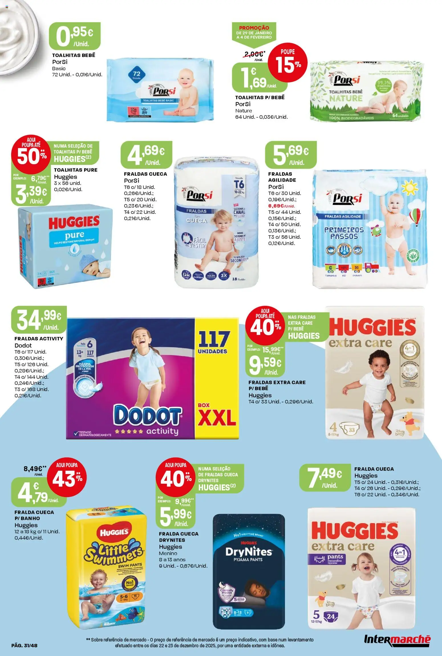 Intermarché folheto │ válido de 29.01.2026 | Página: 31 | Produtos: Fraldas, Base, Banho