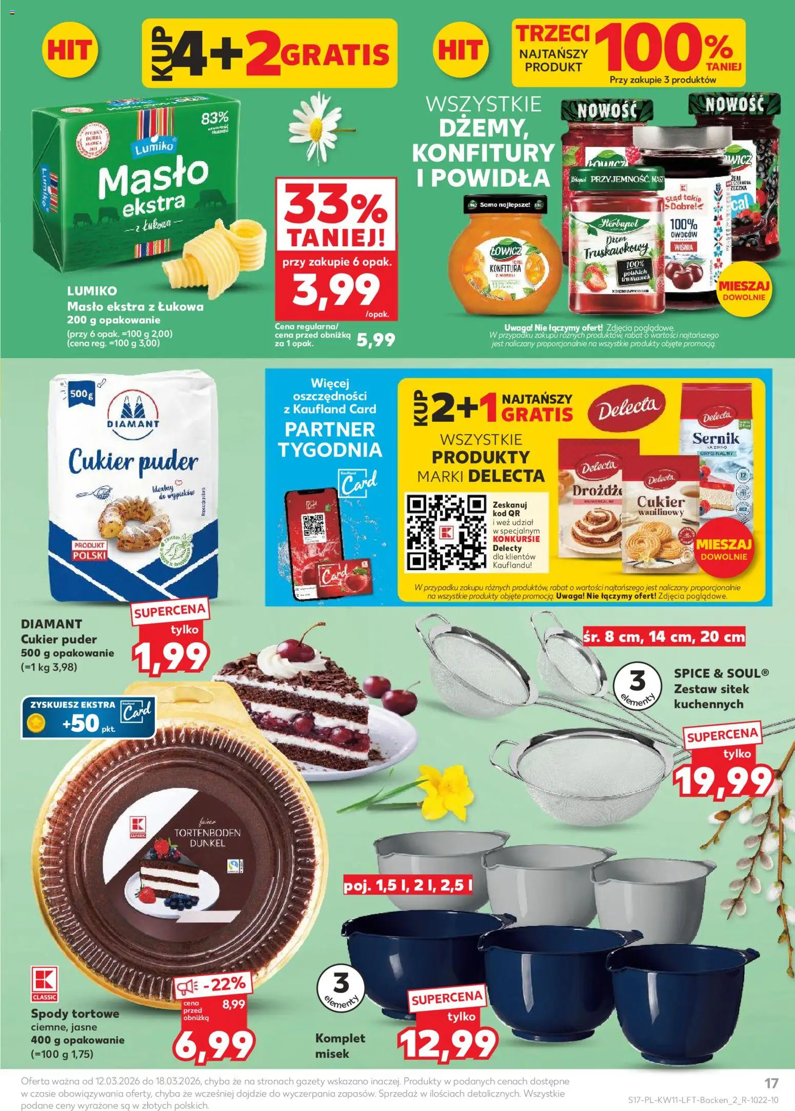 Kaufland gazetka od 12.03.2026 | Strona: 17 | Produkty: Cukier puder, Masło, Puder, Cukier
